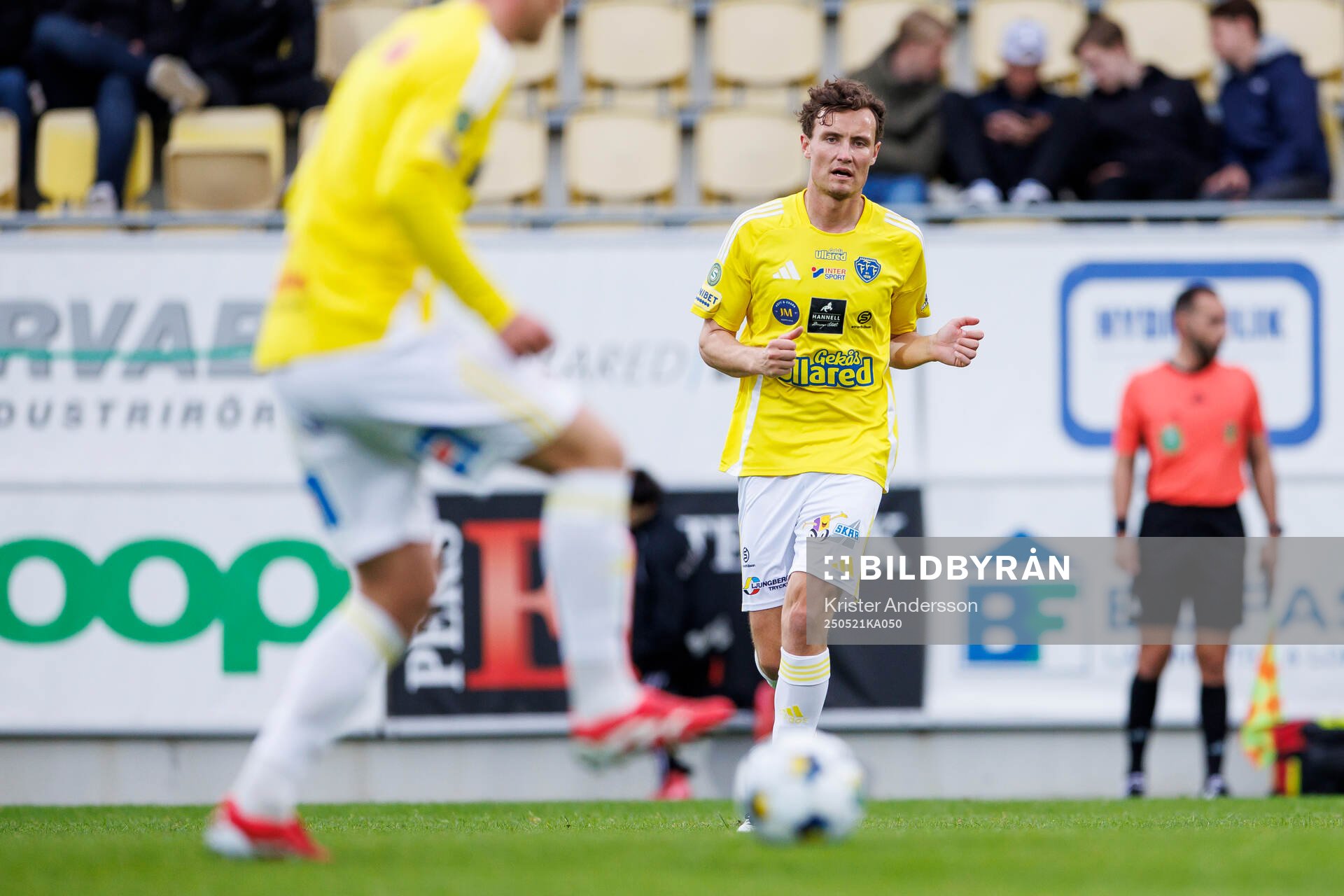 Falkenbergs Alexander Salo under fotbollsmatchen i Superettan mellan Falkenberg och Trelleborg den 21 maj 2025 i Falkenberg. 