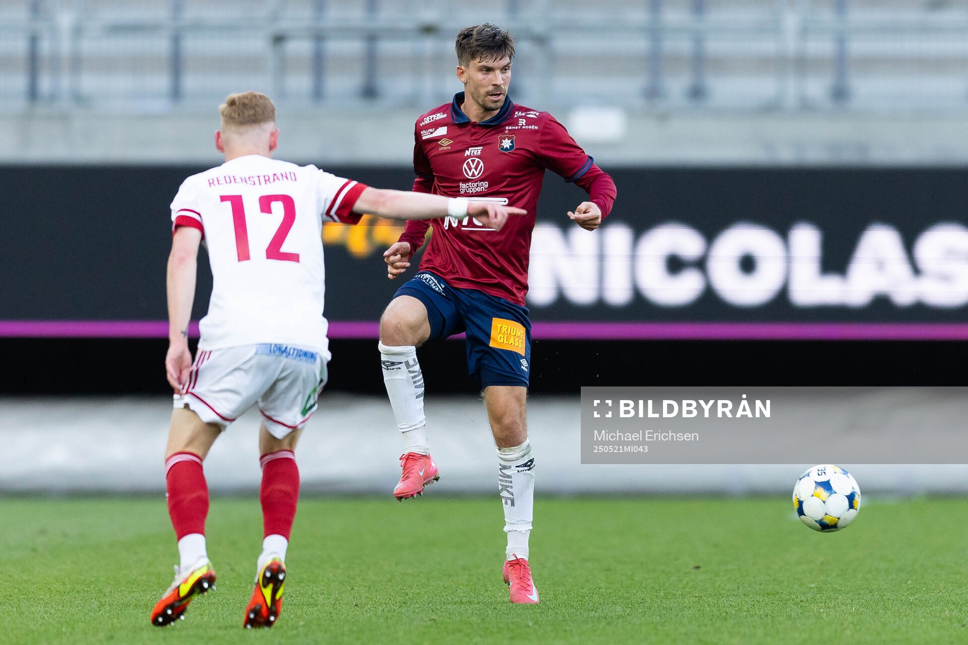 Örgrytes Daniel Paulson under fotbollsmatchen i Superettan mellan Örgryte och Sandvikens IF den 21 maj 2025 i Göteborg. 