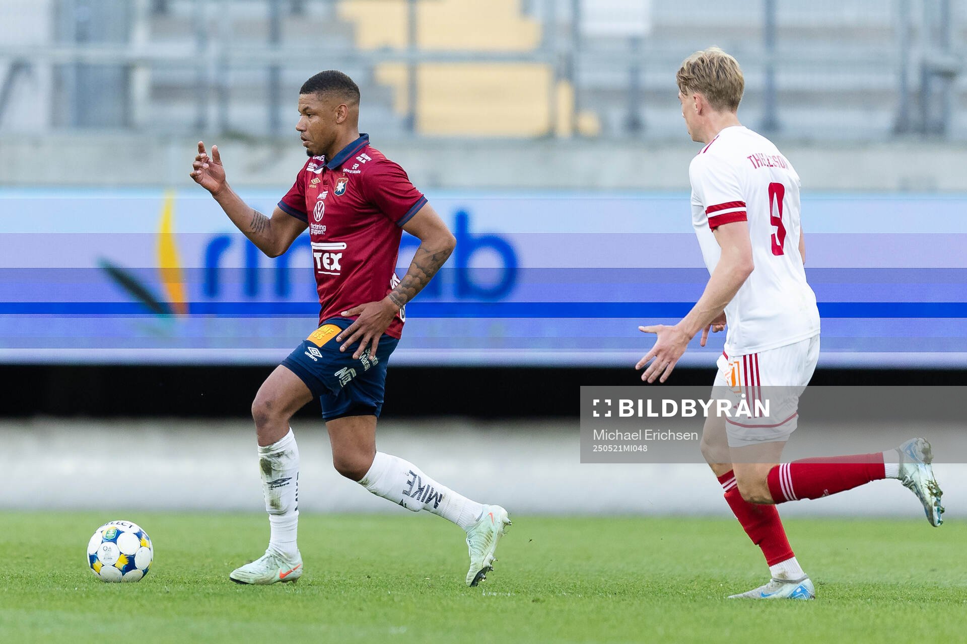 Örgrytes Mikael Dyrestam under fotbollsmatchen i Superettan mellan Örgryte och Sandvikens IF den 21 maj 2025 i Göteborg. 