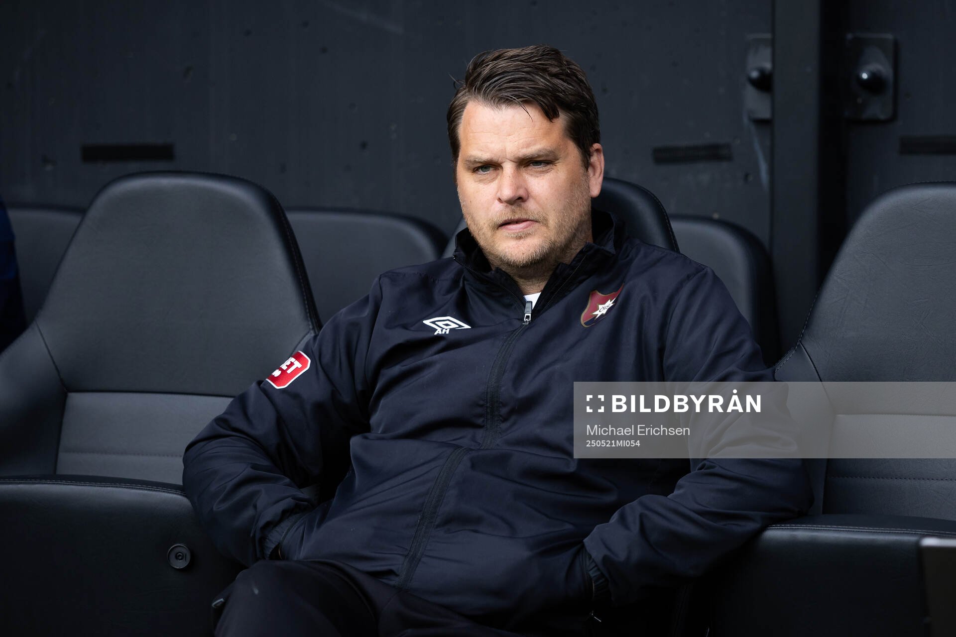 Örgrytes tränare Andreas Holmberg inför fotbollsmatchen i Superettan mellan Örgryte och Sandvikens IF den 21 maj 2025 i Göteborg. 
