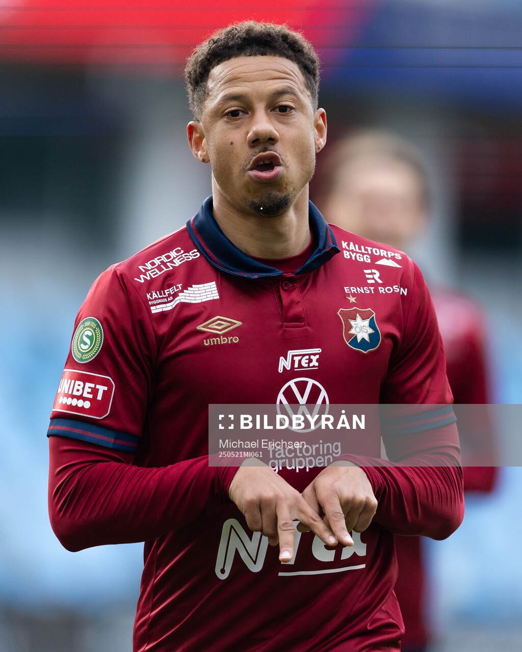 Örgrytes Tobias Sana jublar efter 1-0 under fotbollsmatchen i Superettan mellan Örgryte och Sandvikens IF den 21 maj 2025 i Göteborg.