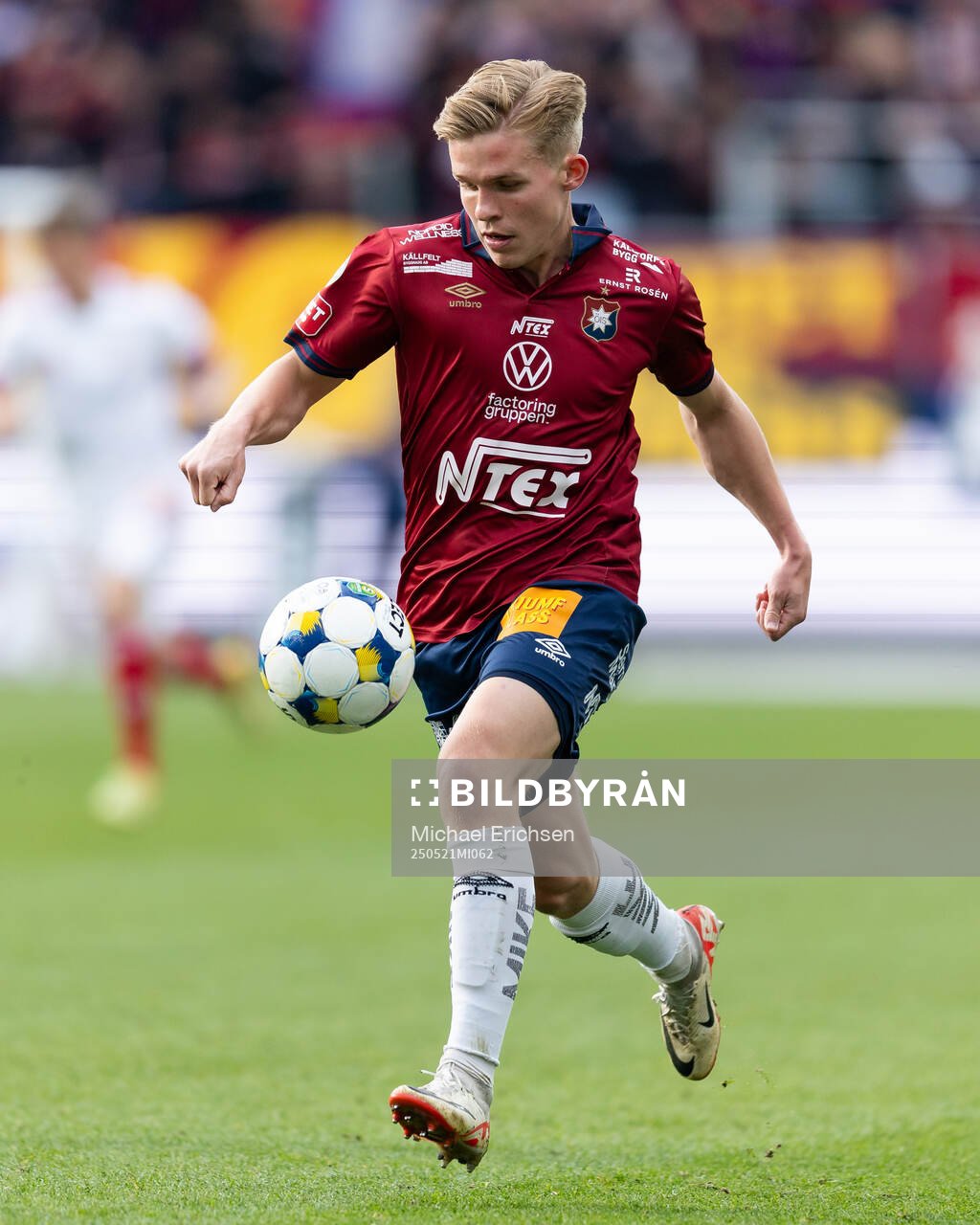 Örgrytes Isak Dahlqvist under fotbollsmatchen i Superettan mellan Örgryte och Sandvikens IF den 21 maj 2025 i Göteborg. 