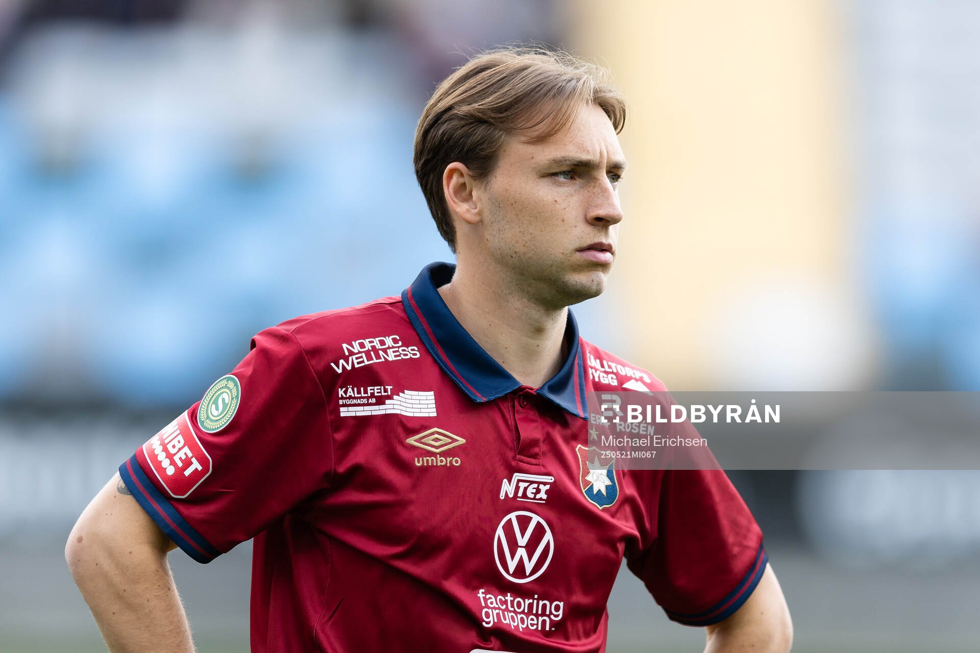 Örgrytes William Svensson på line up inför fotbollsmatchen i Superettan mellan Örgryte och Sandvikens IF den 21 maj 2025 i Göteborg.