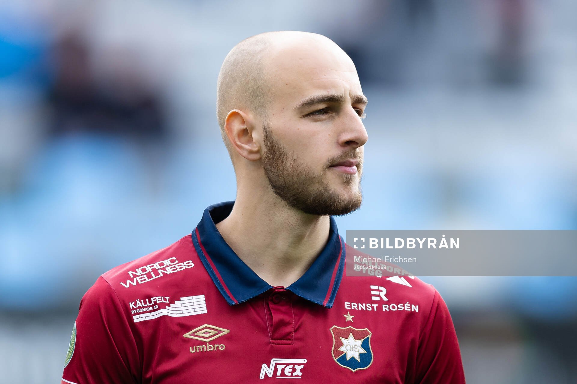 Örgrytes Amel Mujanic på line up inför fotbollsmatchen i Superettan mellan Örgryte och Sandvikens IF den 21 maj 2025 i Göteborg. 