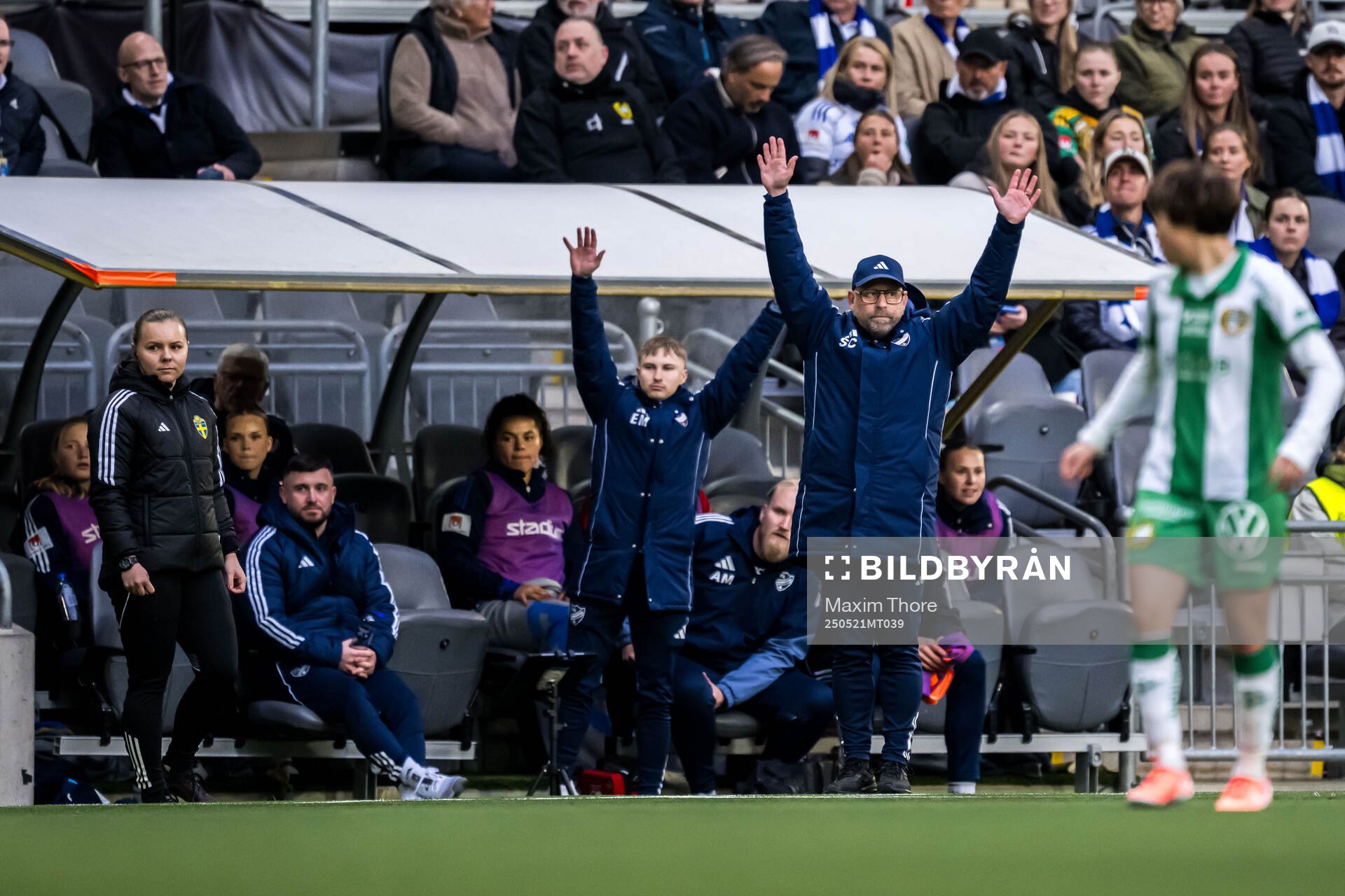 IFK Norrköpings tränare Stellan Carlsson under finalen i Svenska Cupen mellan Hammarby och IFK Norrköping den 21 maj 2025 i Stockholm.