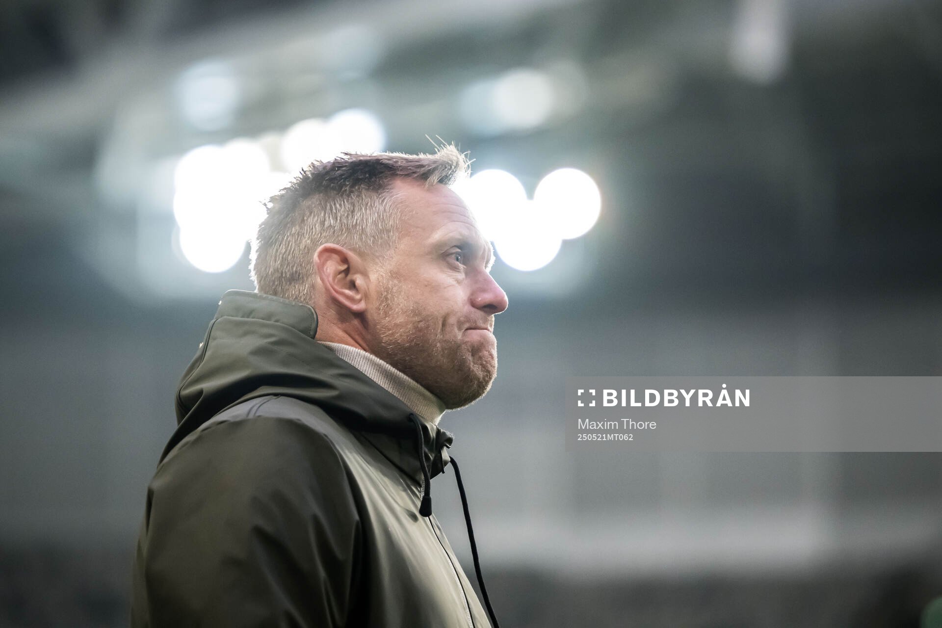 Hammarbys tränare Martin Sjögren under finalen i Svenska Cupen mellan Hammarby och IFK Norrköping den 21 maj 2025 i Stockholm.