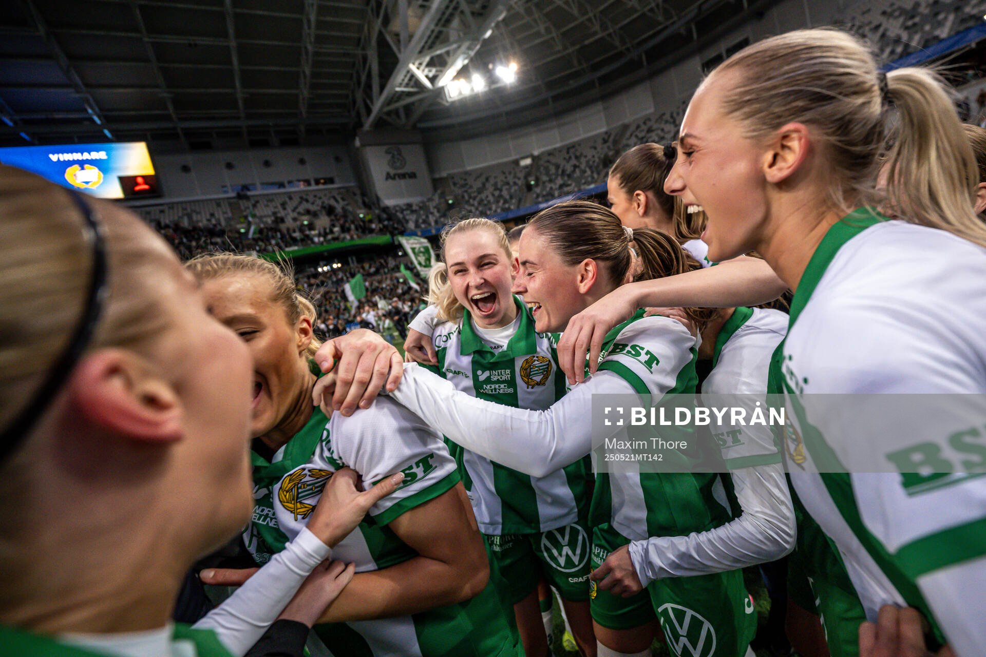 Hammarbys Emilie Joramo jublar efter finalen i Svenska Cupen mellan Hammarby och IFK Norrköping den 21 maj 2025 i Stockholm.