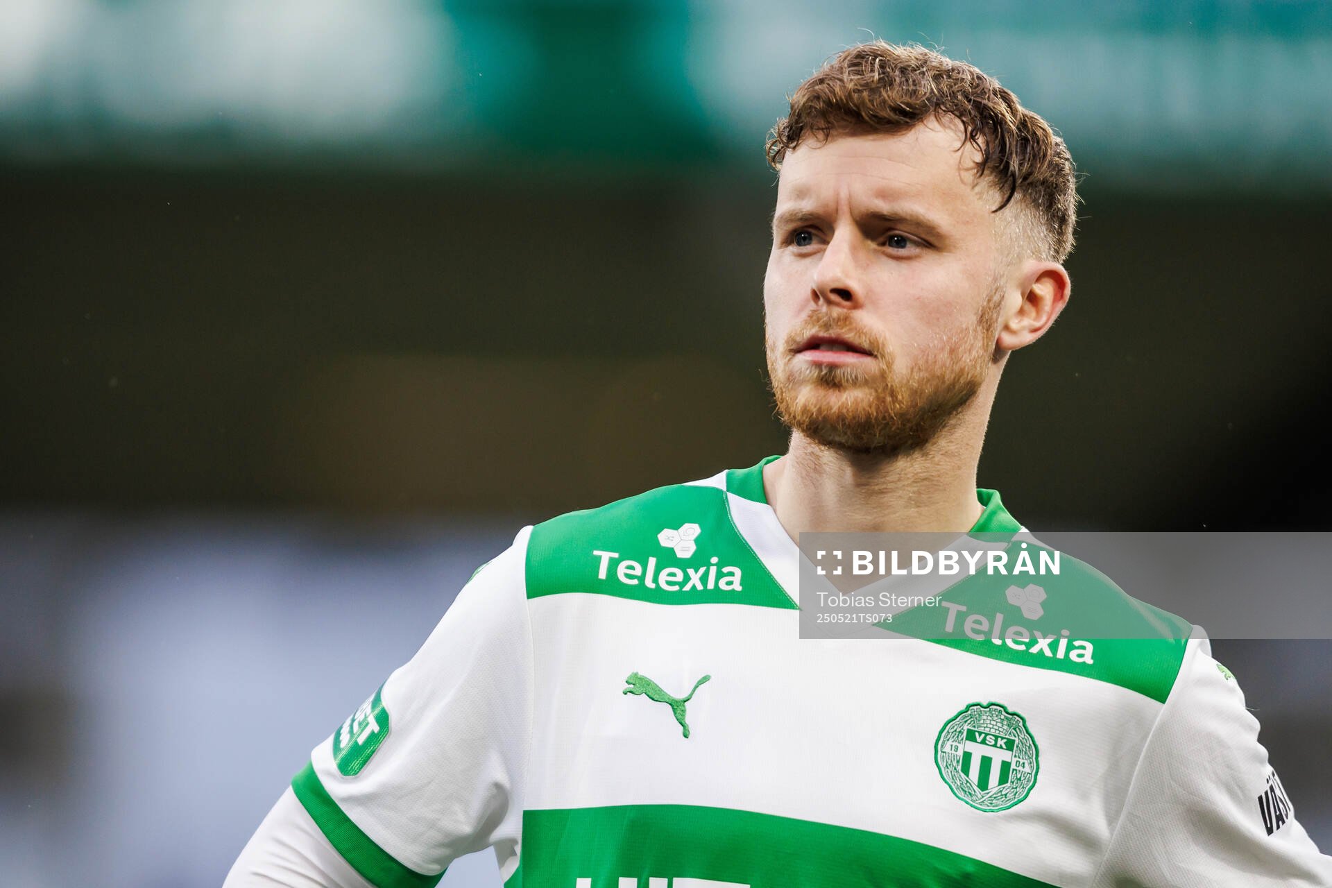 Västerås Victor Wernersson under fotbollsmatchen i Superettan mellan Västerås och Östersund den 21 maj 2025 i Västerås. 