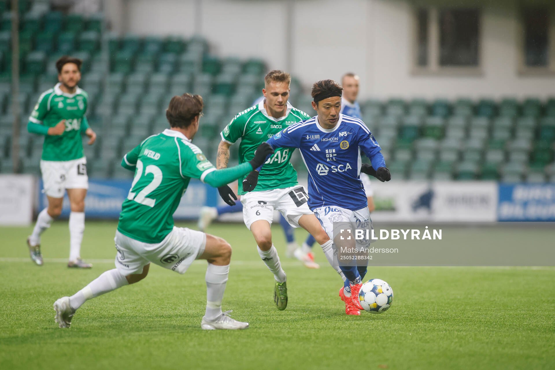 GIF Sundsvalls Taiki Kagayama under fotbollsmatchen i Superettan mellan GIF Sundsvall och Brage den 22 maj 2025 i Sundsvall. 