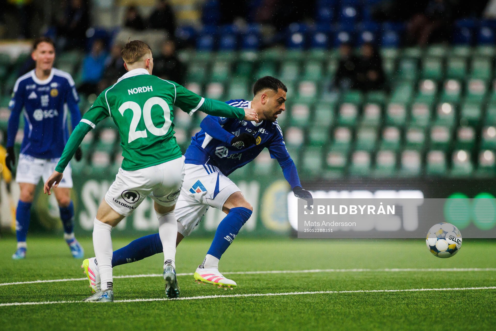 GIF Sundsvalls Marc Manchon under fotbollsmatchen i Superettan mellan GIF Sundsvall och Brage den 22 maj 2025 i Sundsvall. 