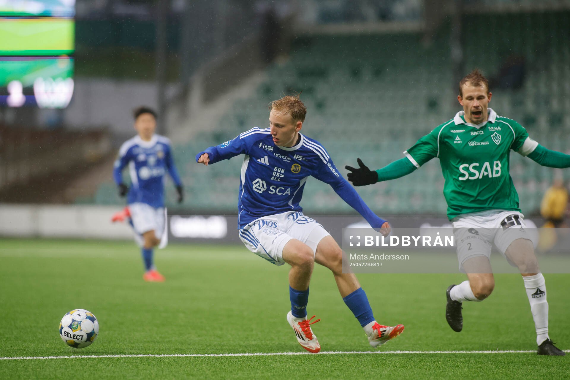 GIF Sundsvalls Mille Eriksson under fotbollsmatchen i Superettan mellan GIF Sundsvall och Brage den 22 maj 2025 i Sundsvall. 