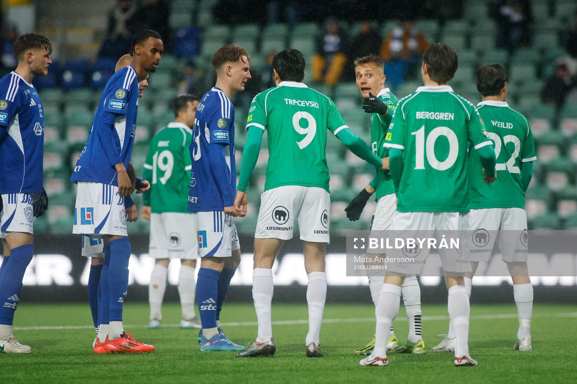 Brages Marinus Larsen under fotbollsmatchen i Superettan mellan GIF Sundsvall och Brage den 22 maj 2025 i Sundsvall. 