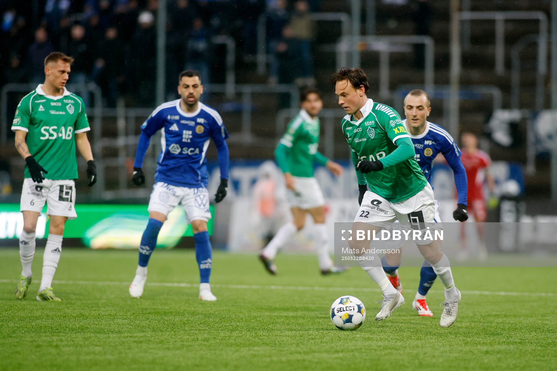 Brages Cesar Weilid under fotbollsmatchen i Superettan mellan GIF Sundsvall och Brage den 22 maj 2025 i Sundsvall. 