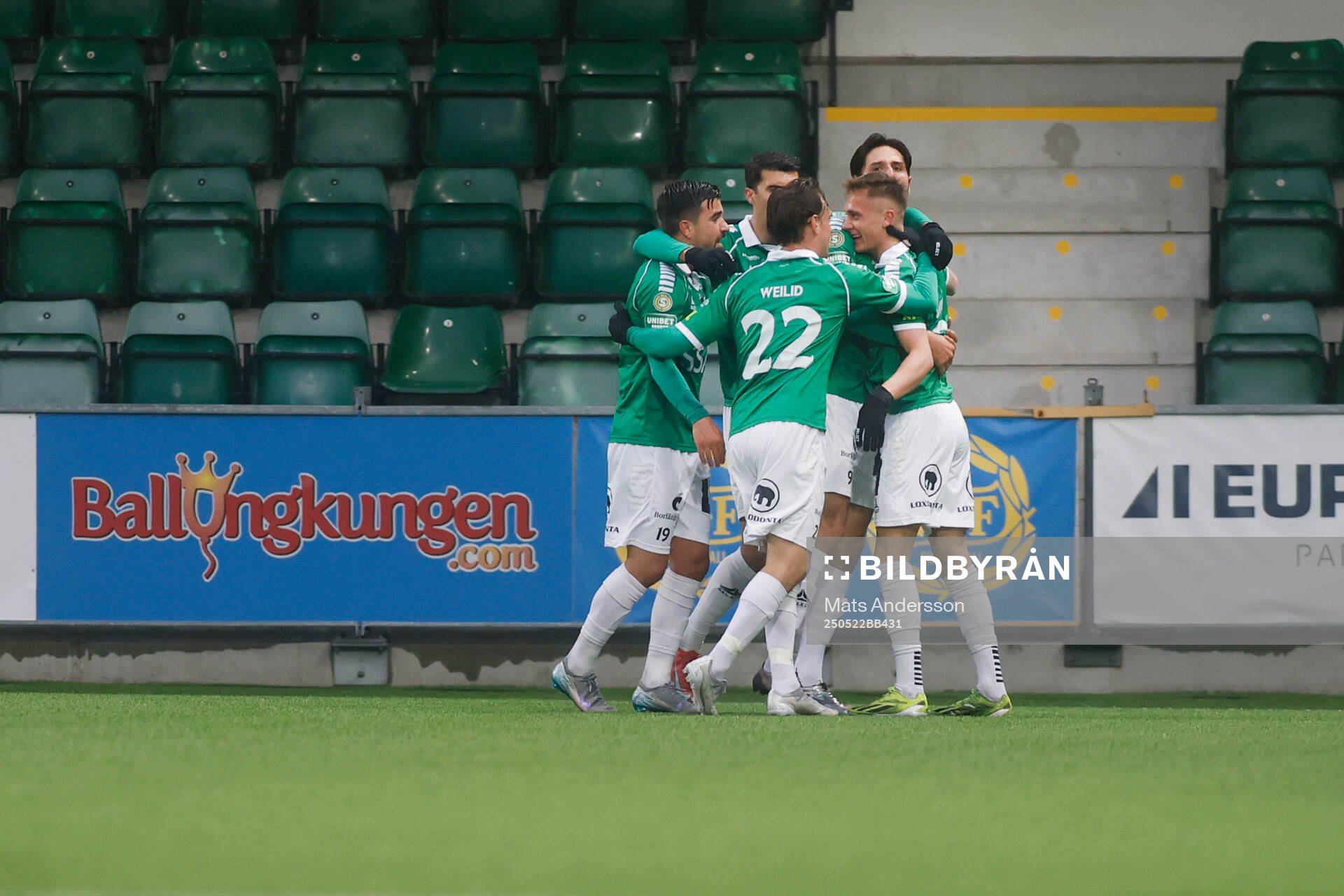 Brages Marinus Larsen jublar under fotbollsmatchen i Superettan mellan GIF Sundsvall och Brage den 22 maj 2025 i Sundsvall. 