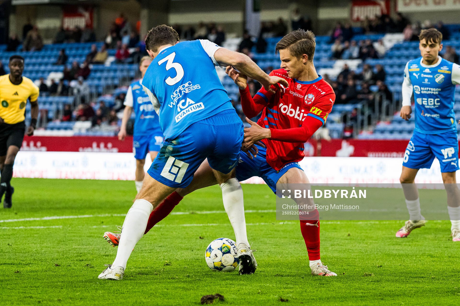 Helsingborgs Adrian Svanbäck under fotbollsmatchen i Superettan mellan Helsingborg och Oddevold den 22 maj 2025 i Helsingborg.