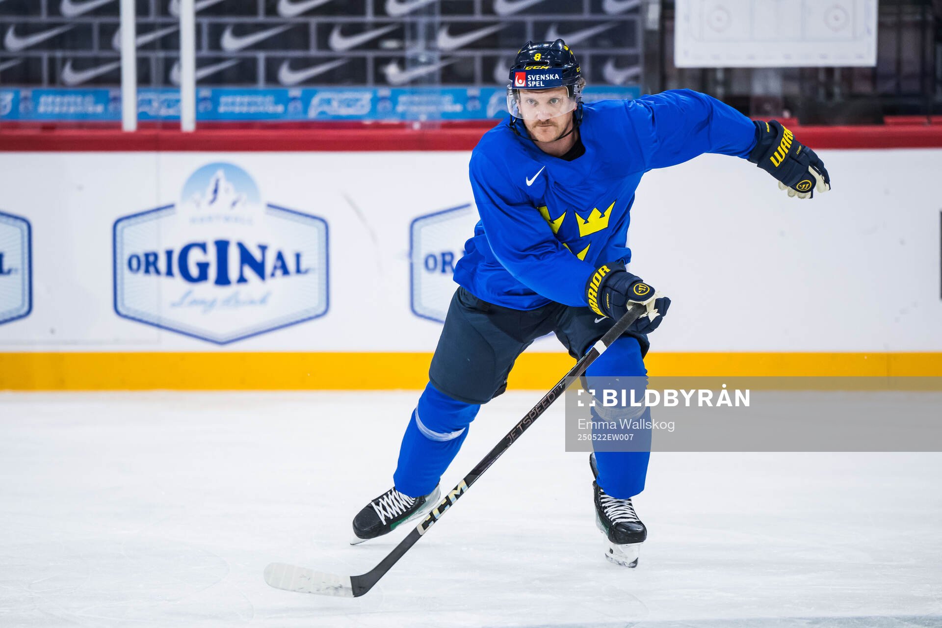 Jonas Brodin of Sweden at a practice session