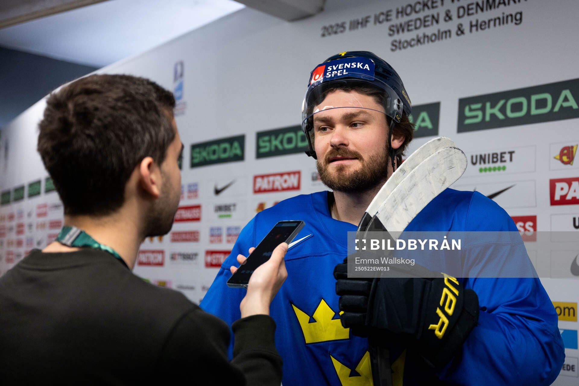 Rasmus Andersson of Sweden in mixed zone
