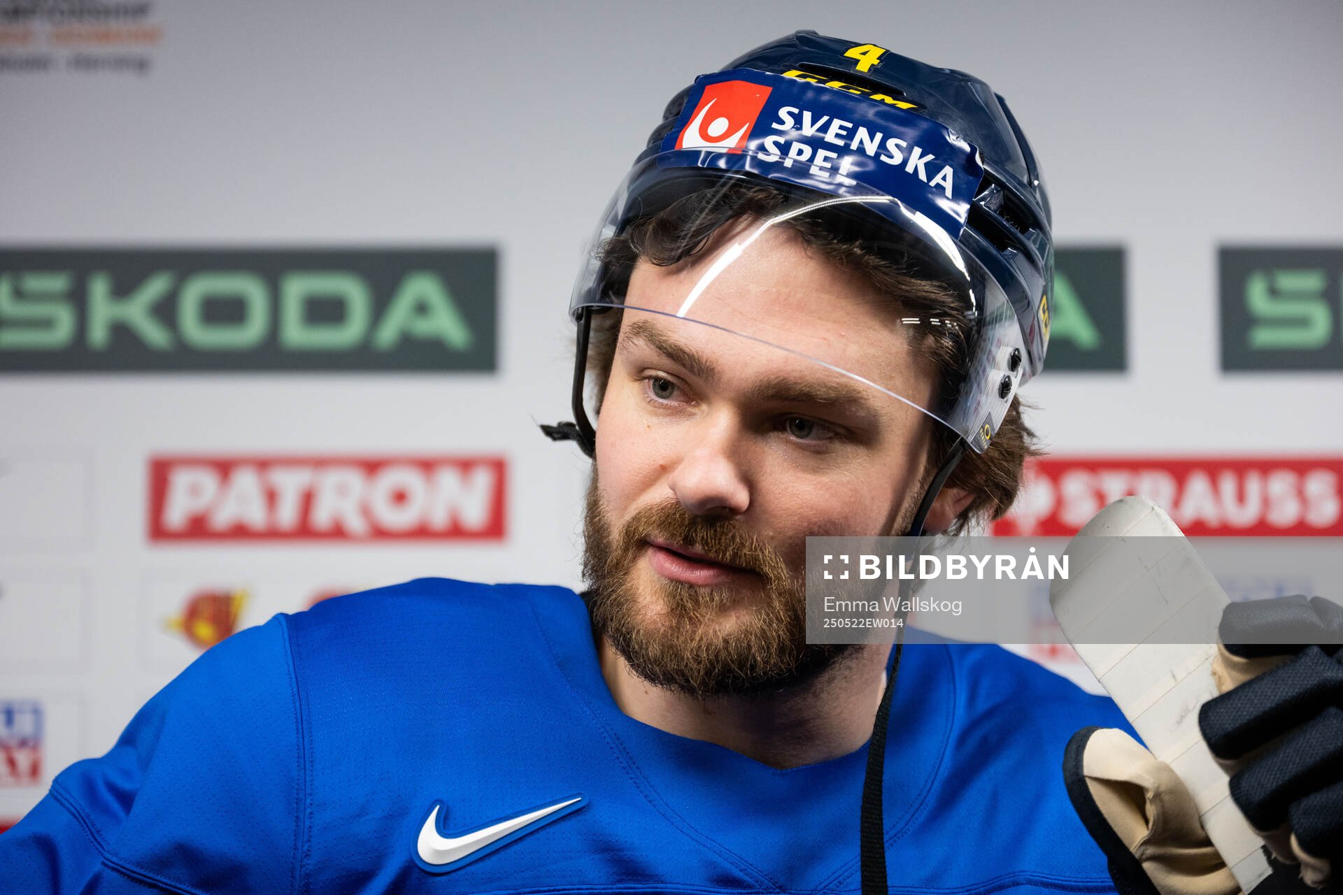 Rasmus Andersson of Sweden in mixed zone