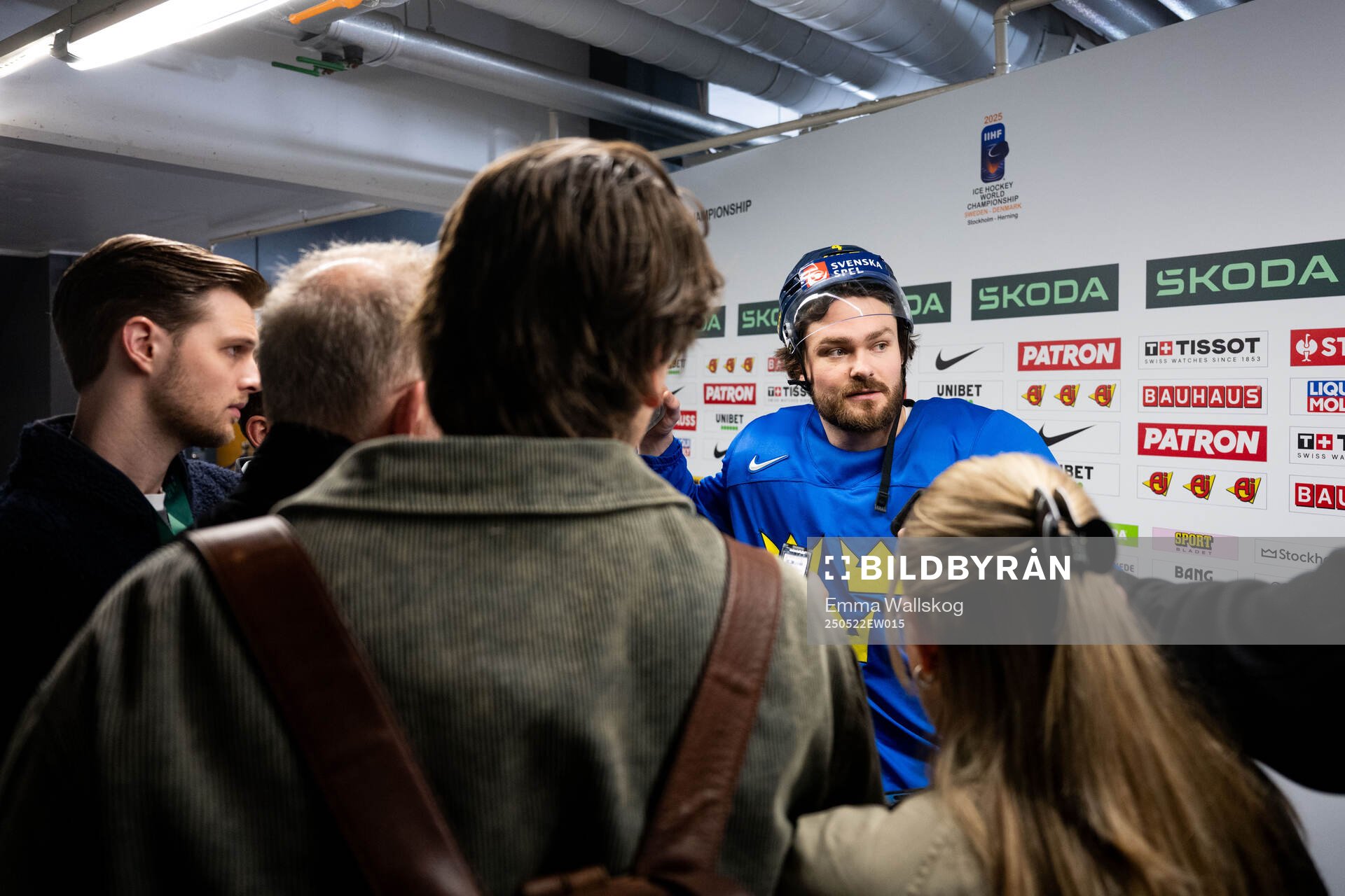 Rasmus Andersson of Sweden in mixed zone