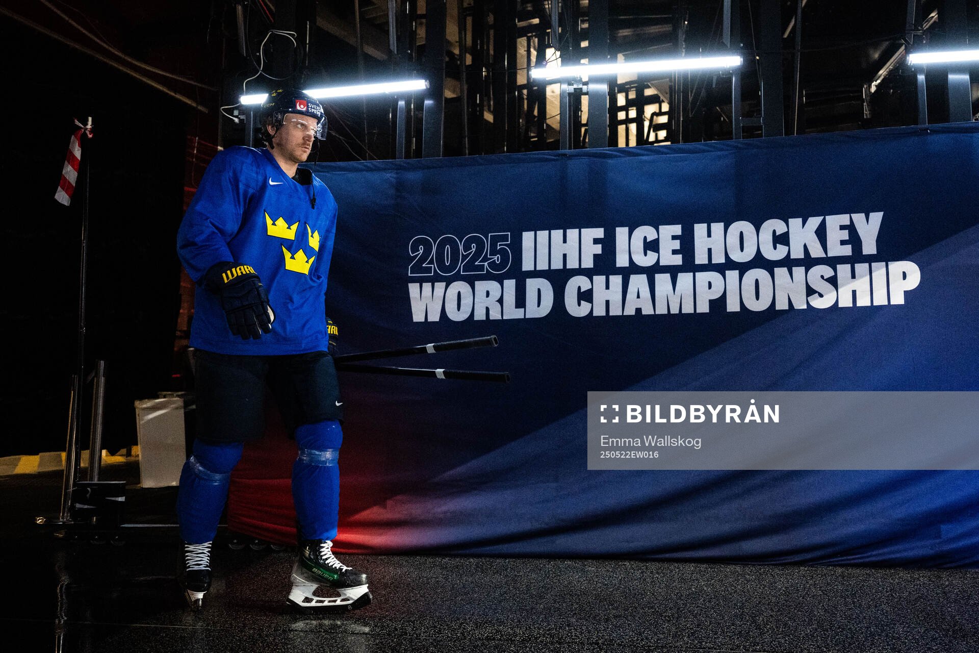 Jonas Brodin of Sweden at a practice session
