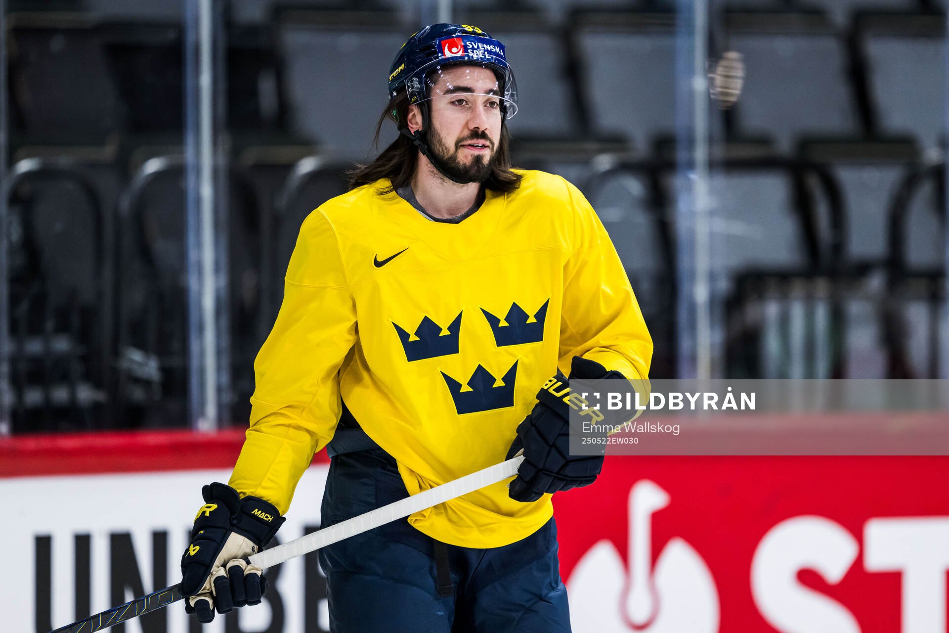 Mika Zibanejad of Sweden at a practice session