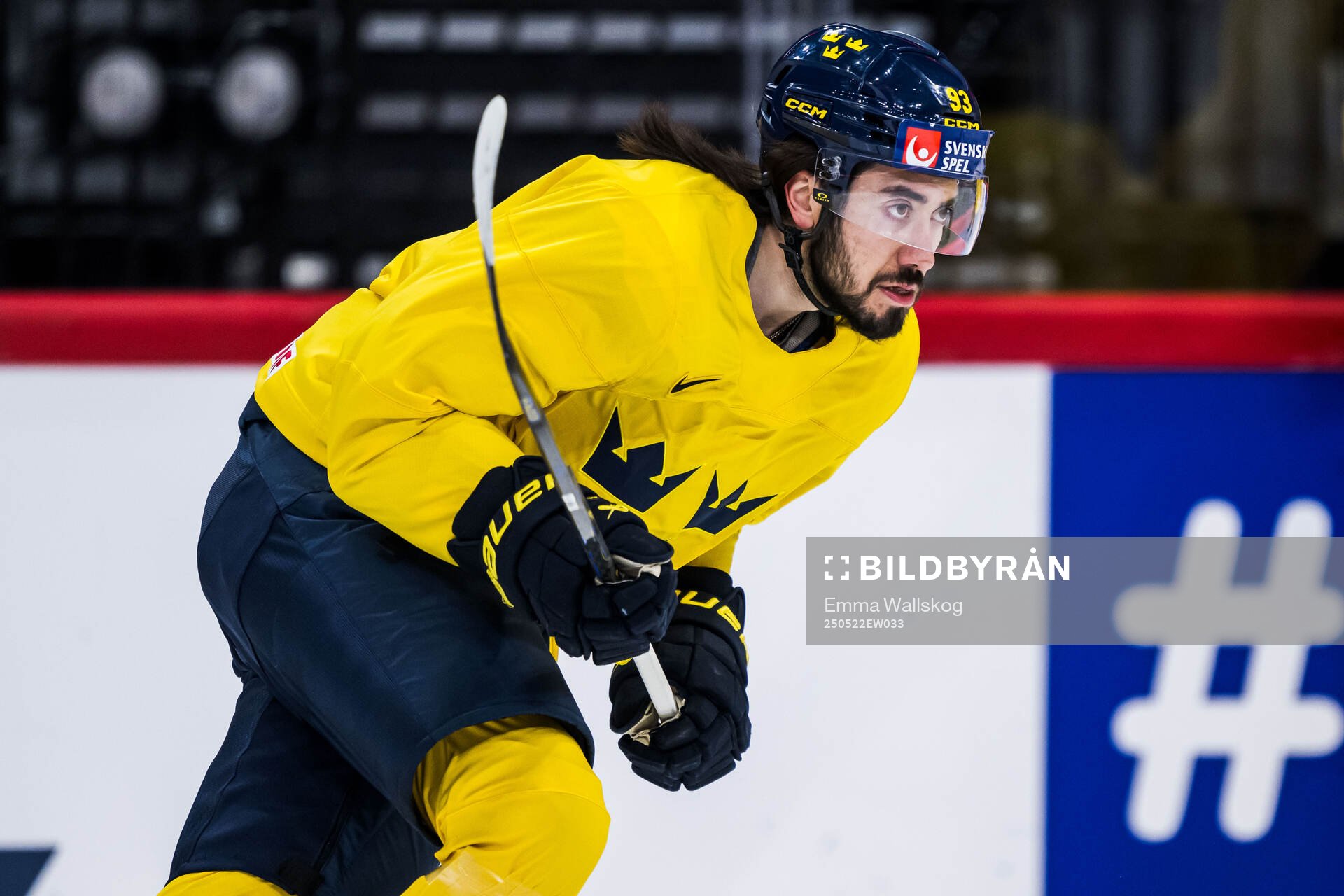 Mika Zibanejad of Sweden at a practice session
