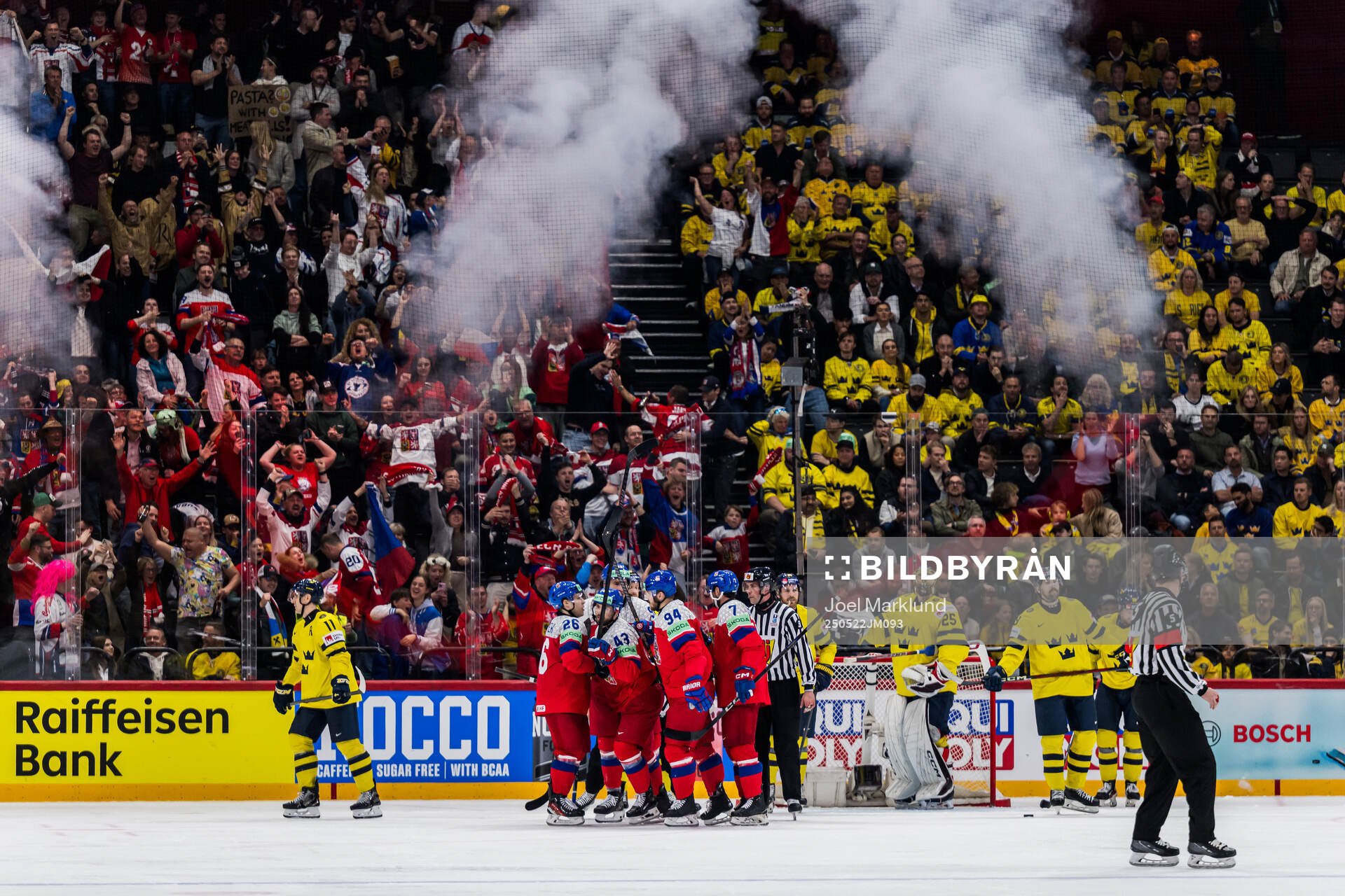 Michael Spacek of Czech Republic celebrates with the team
