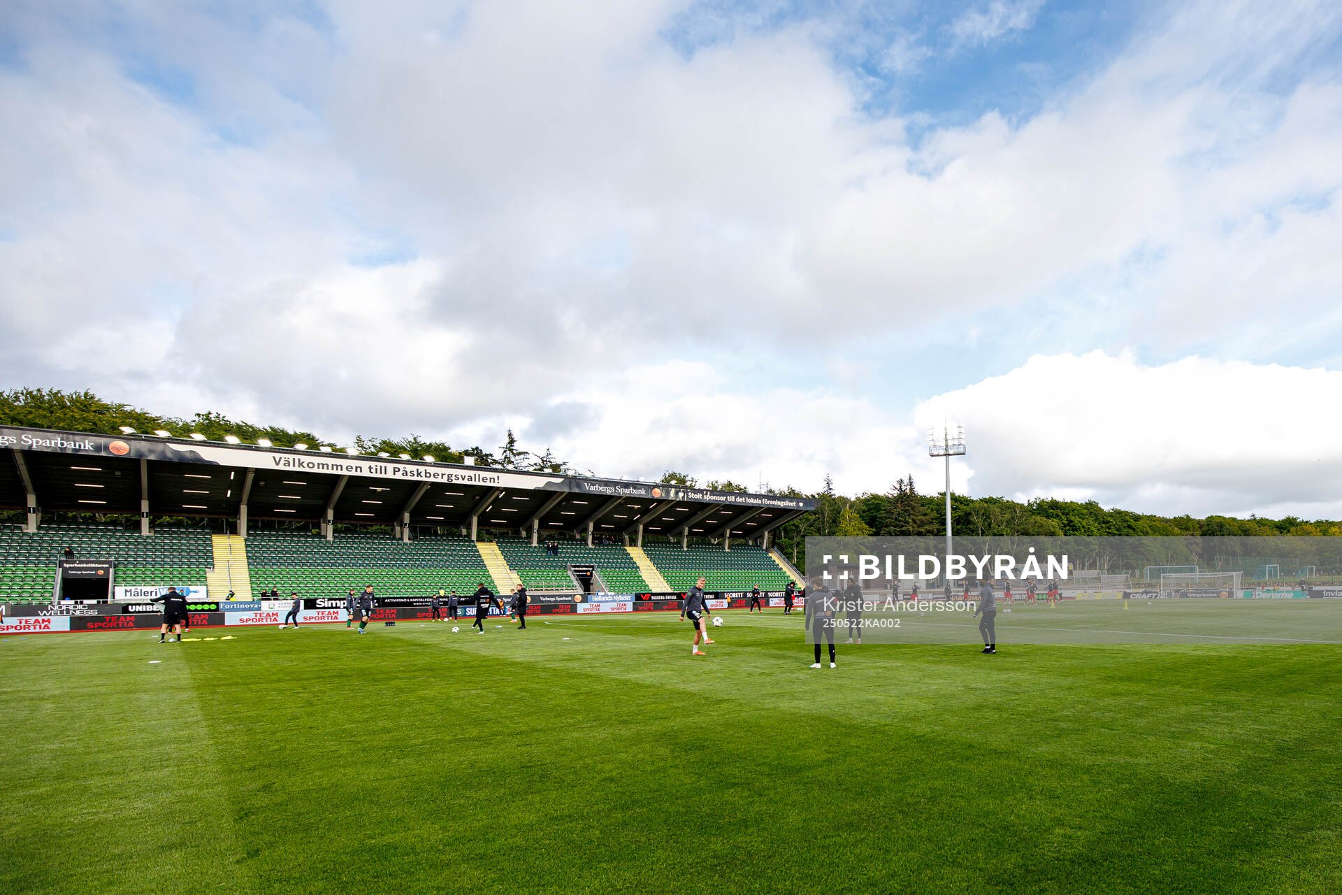 Påskbergsvallen inför fotbollsmatchen i Superettan mellan Varberg och Landskrona den 22 maj 2025 i Varberg. 