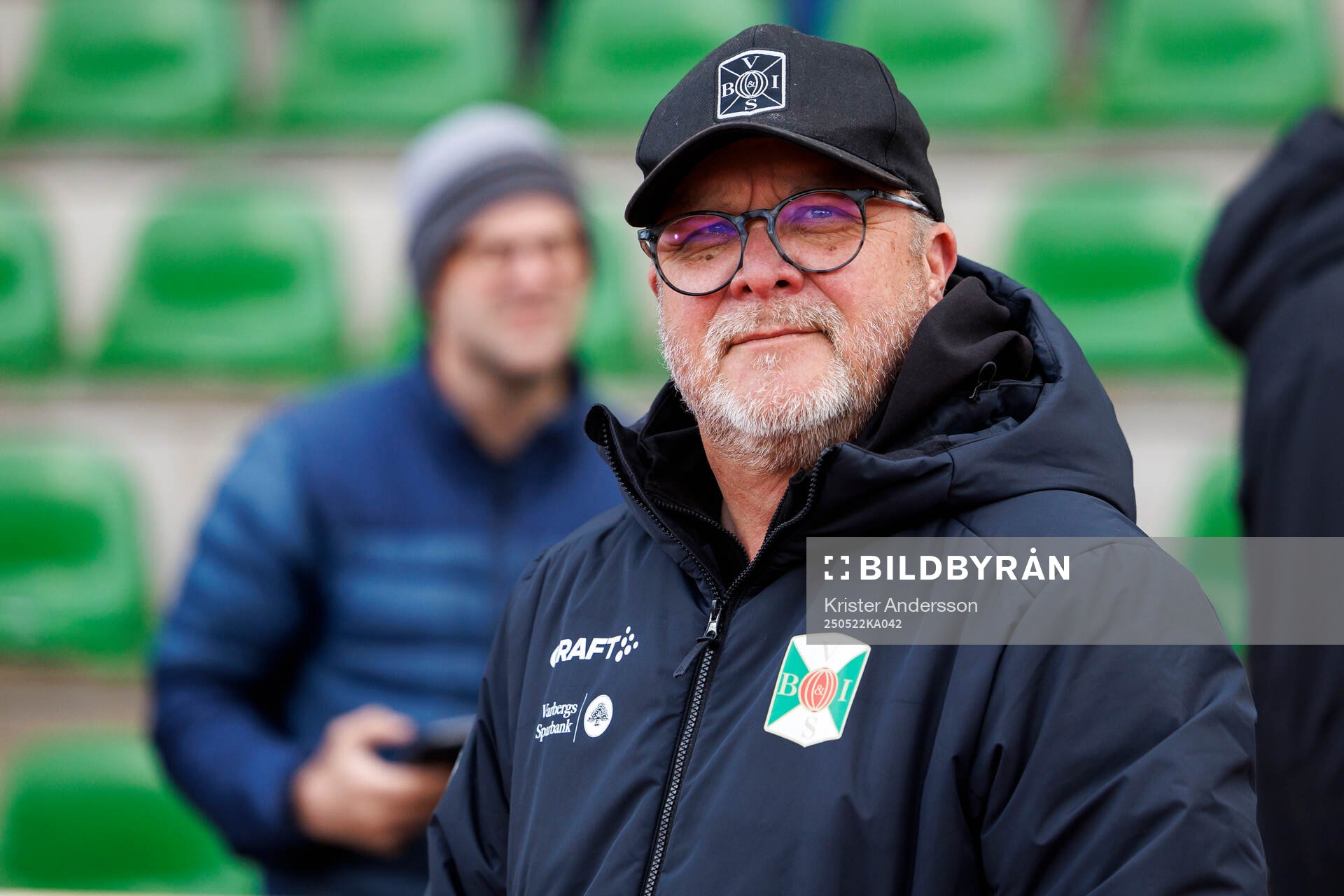 Varbergs tränare Roar Hansen under fotbollsmatchen i Superettan mellan Varberg och Landskrona den 22 maj 2025 i Varberg. 