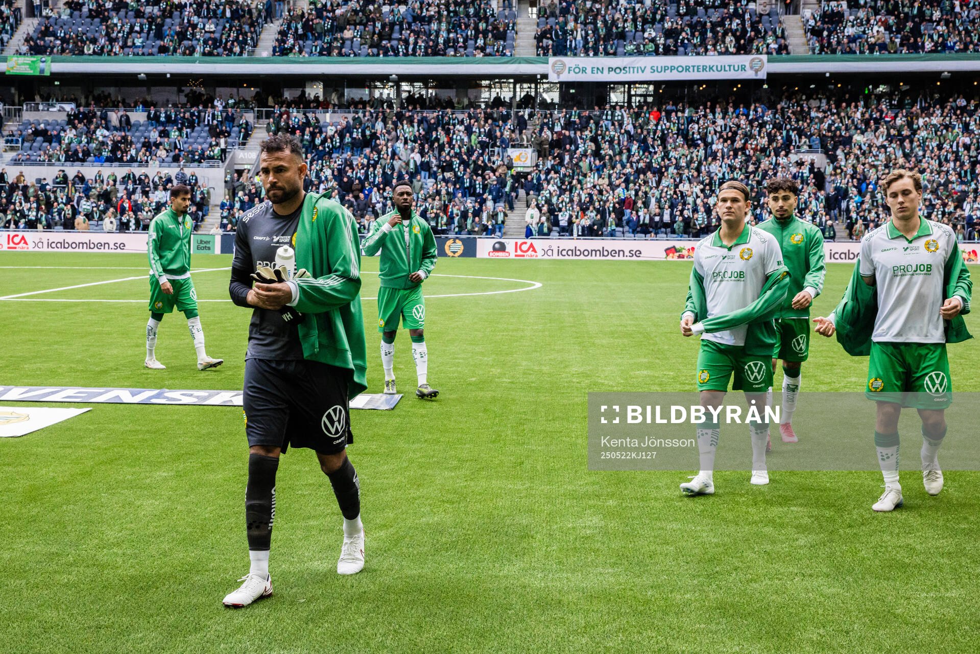 Hammarbys målvakt Warner Hahn inför fotbollsmatchen i Allsvenskan mellan Hammarby och Mjällby den 22 maj 2025 i Stockholm. 