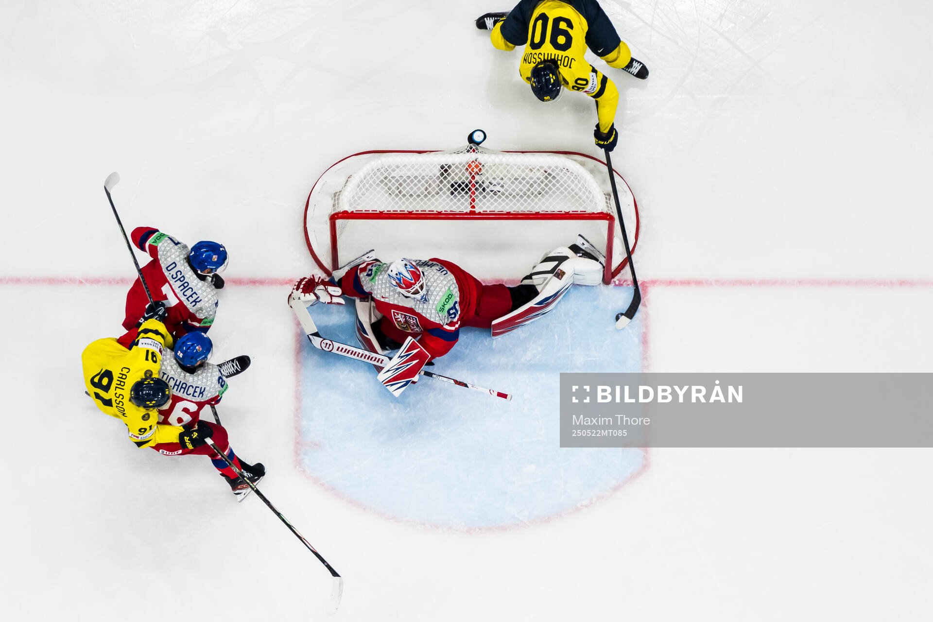 goaltender Karel Vejmelka of Czech Republic and Marcus