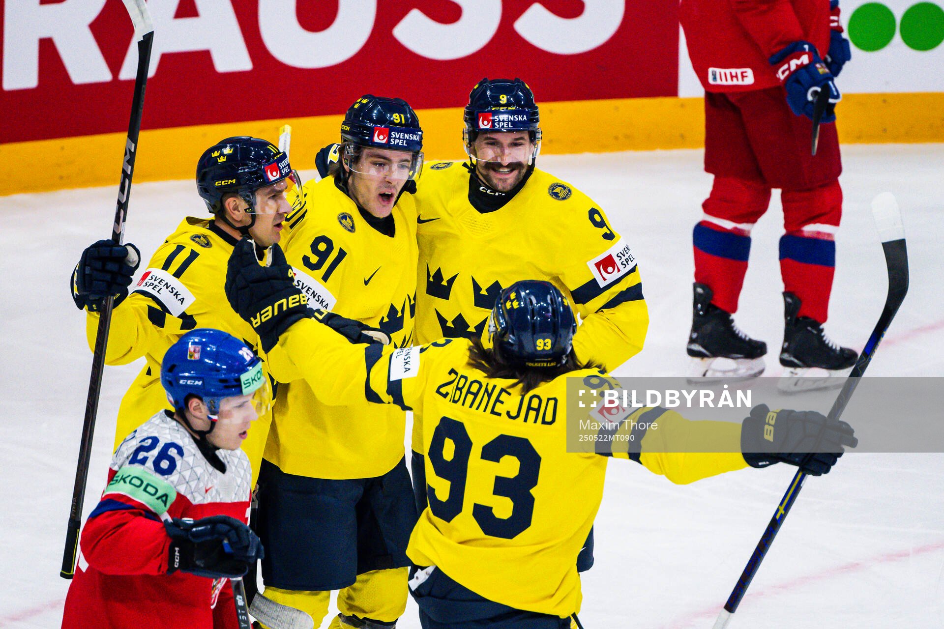 Leo Carlsson of Sweden celebrates the 1-0 goal with