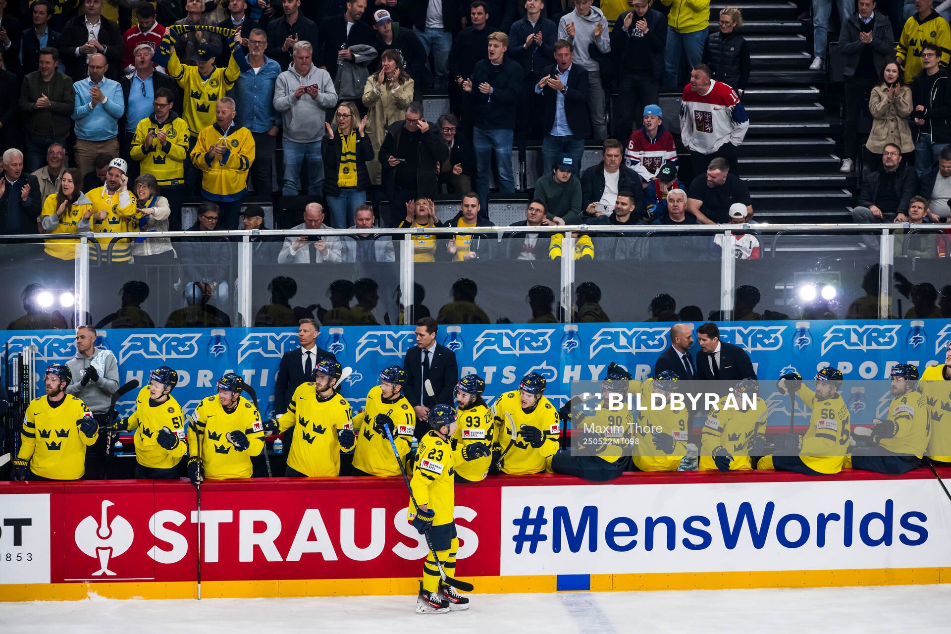 Lucas Raymond of Sweden celebrates the 3-0 goal
