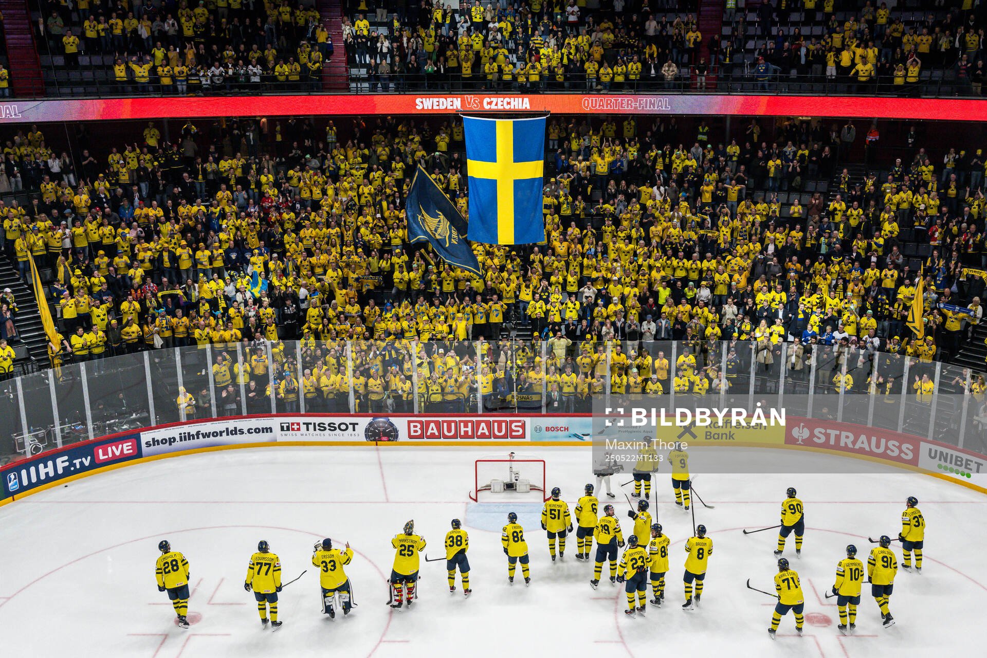 Players of Sweden celebrate