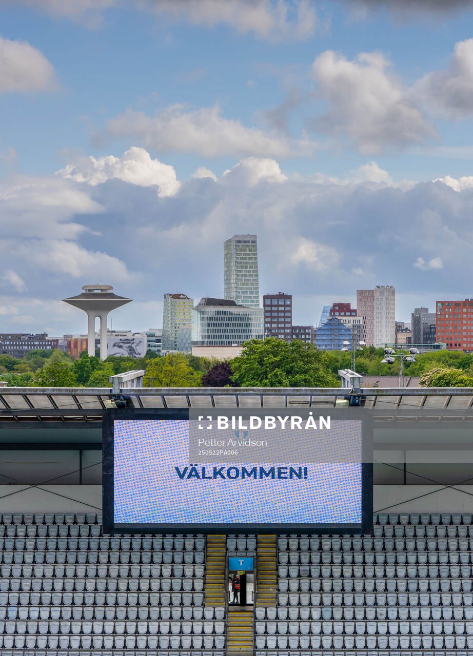 Interiör Eleda Stadion inför fotbollsmatchen i Allsvenskan mellan Malmö FF och AIK den 22 maj 2025 i Malmö. 