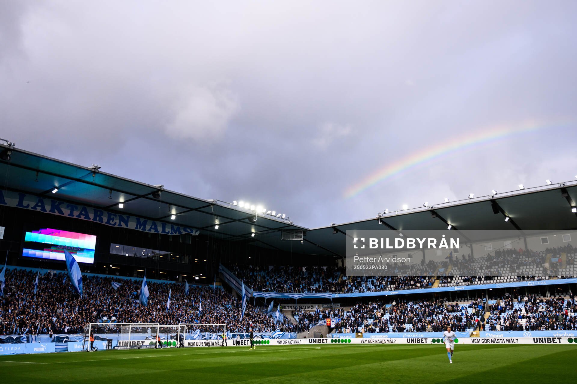 Eleda Stadion inför fotbollsmatchen i Allsvenskan mellan Malmö FF och AIK den 22 maj 2025 i Malmö. 