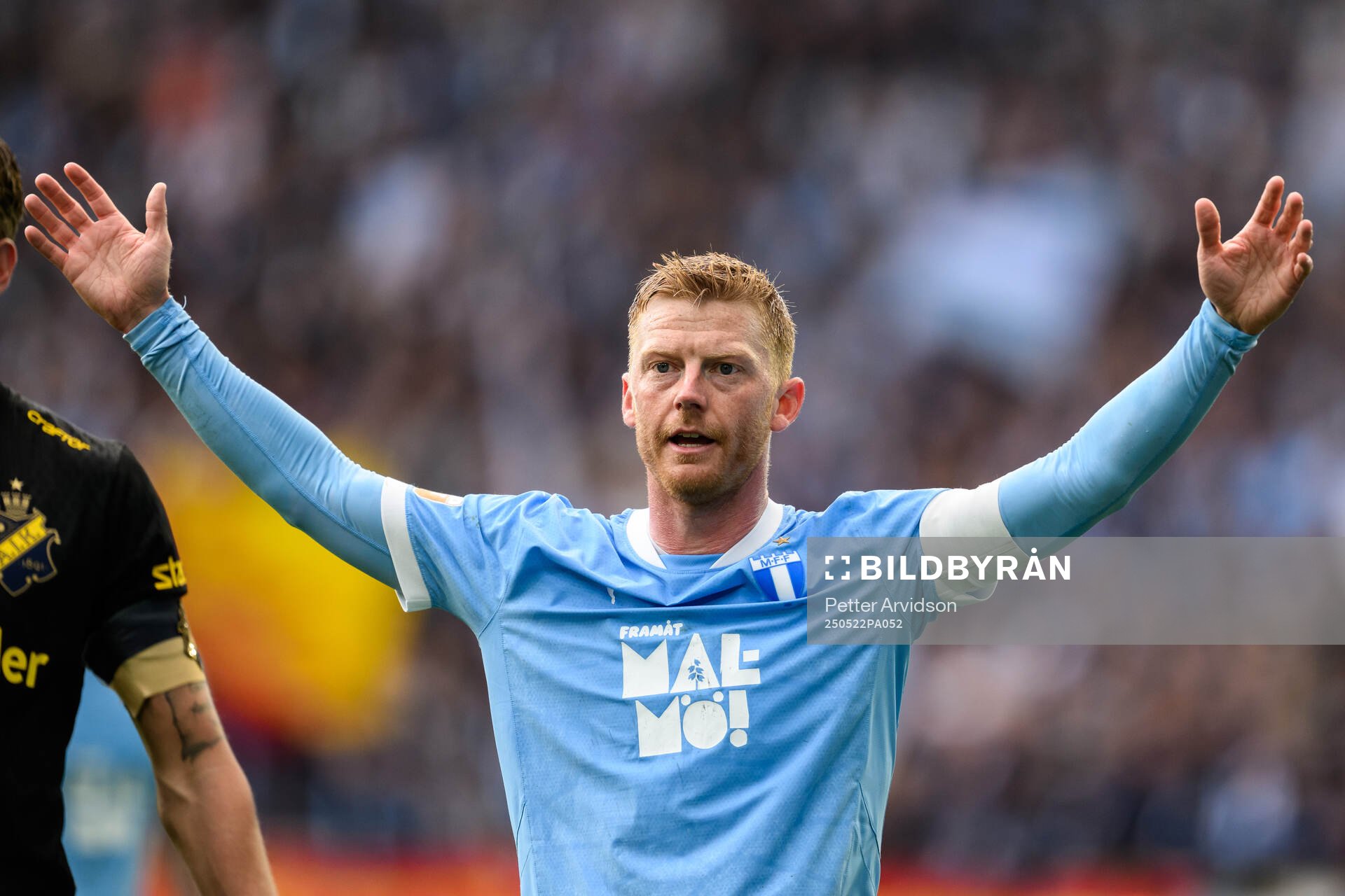 Malmö FFs Anders Christiansen under fotbollsmatchen i Allsvenskan mellan Malmö FF och AIK den 22 maj 2025 i Malmö. 