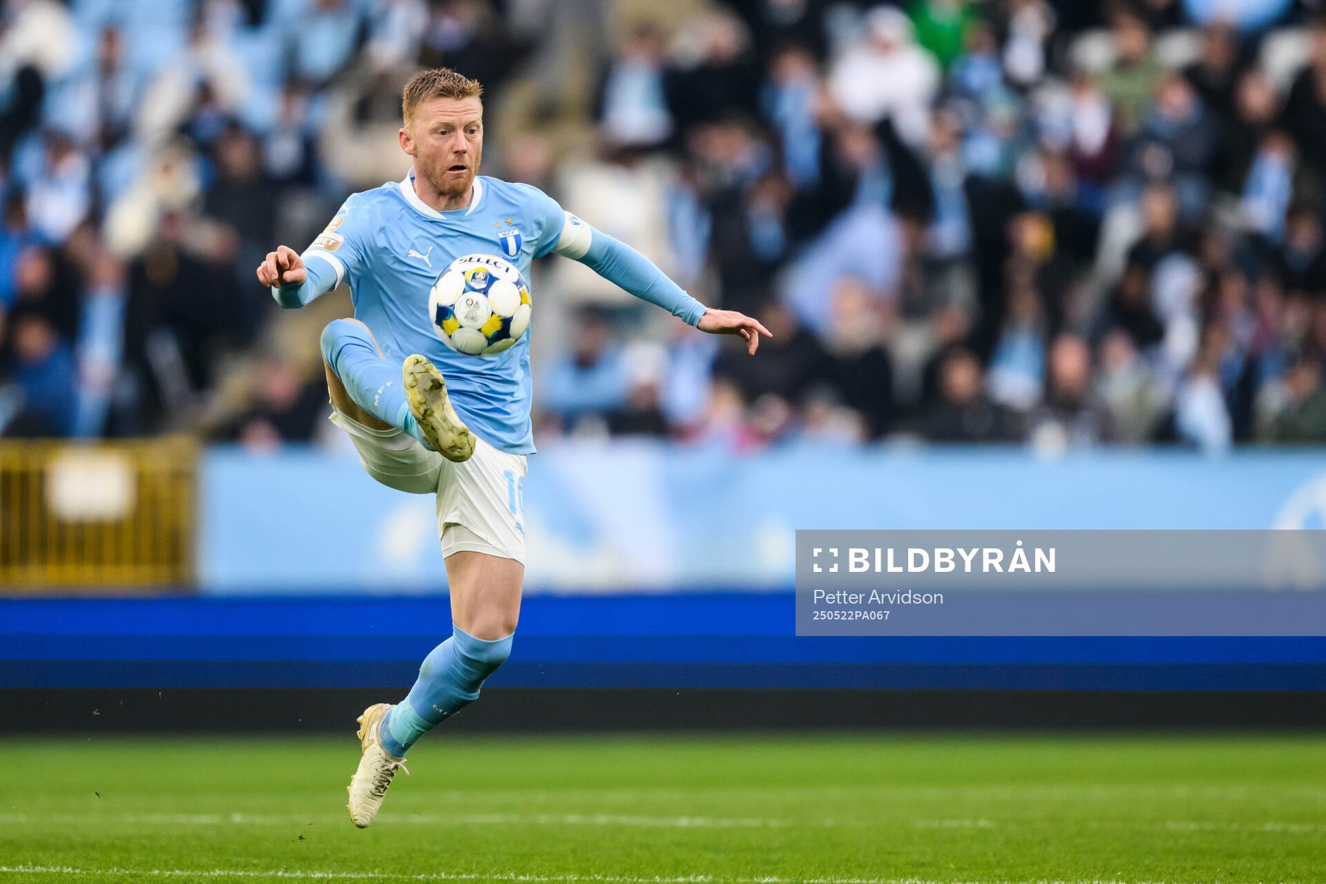 Malmö FFs Anders Christiansen under fotbollsmatchen i Allsvenskan mellan Malmö FF och AIK den 22 maj 2025 i Malmö. 