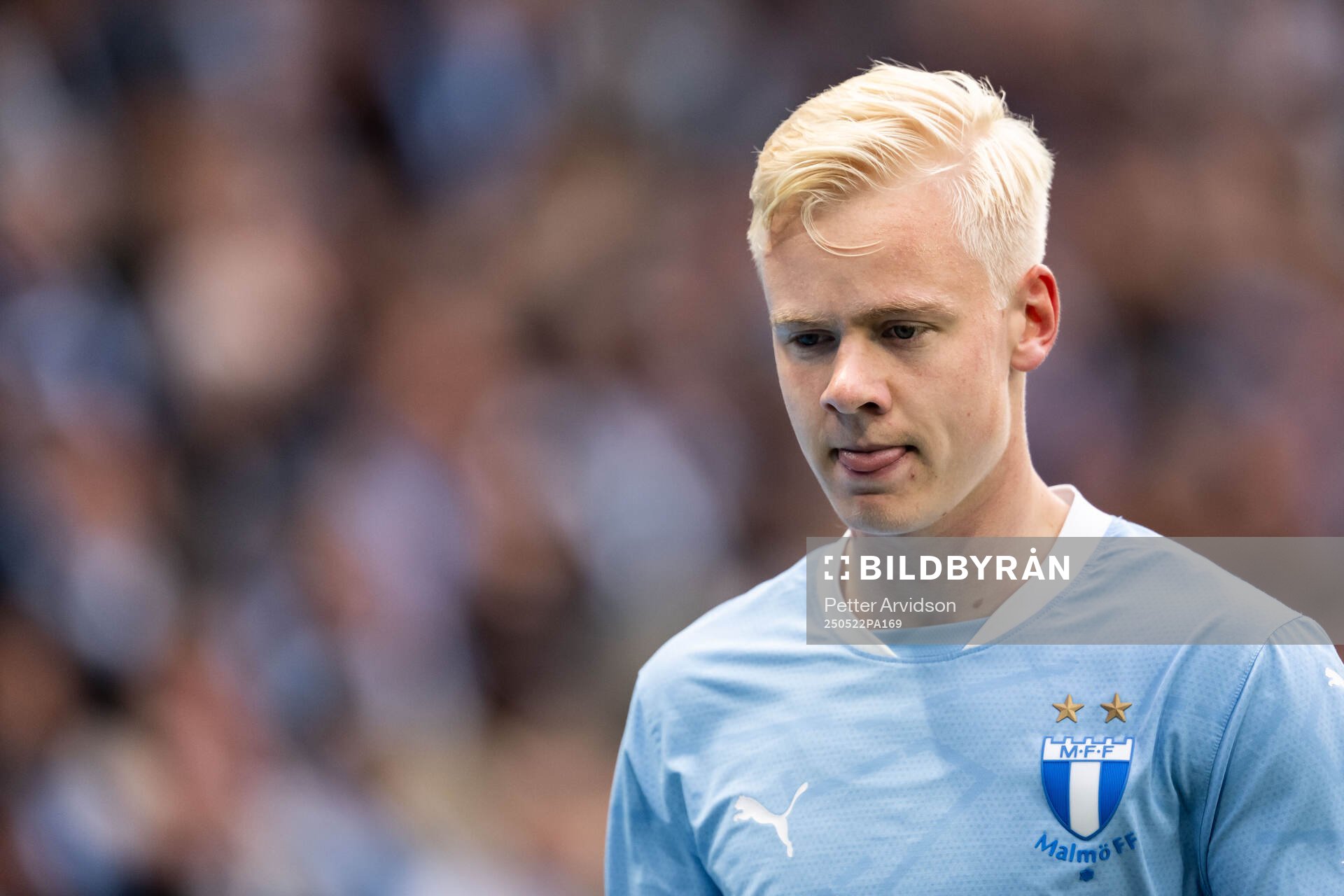 Malmö FFs Otto Rosengren under fotbollsmatchen i Allsvenskan mellan Malmö FF och AIK den 22 maj 2025 i Malmö. 