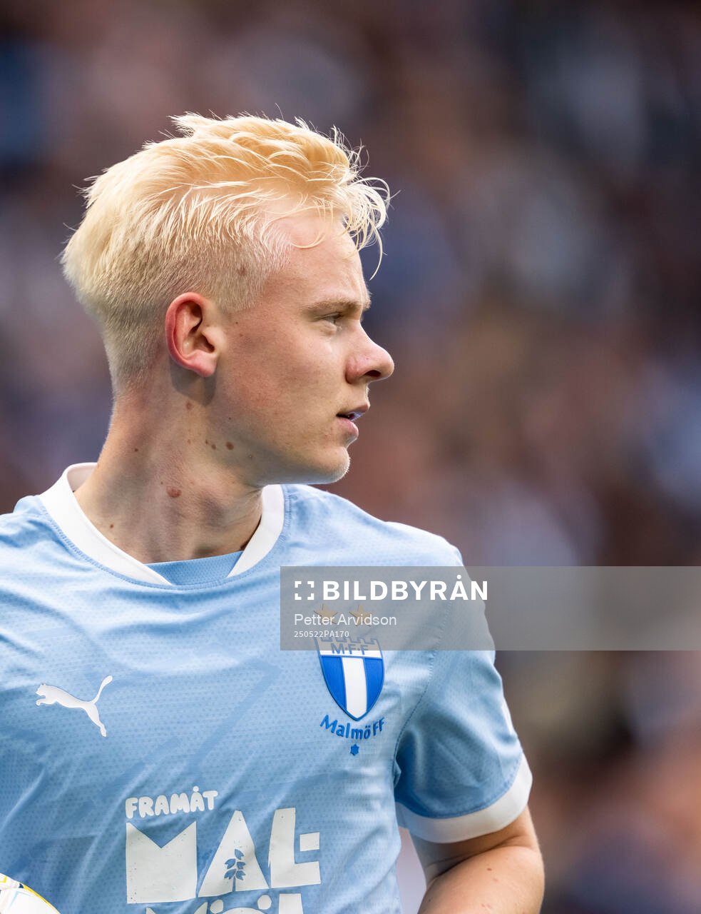 Malmö FFs Otto Rosengren under fotbollsmatchen i Allsvenskan mellan Malmö FF och AIK den 22 maj 2025 i Malmö. 