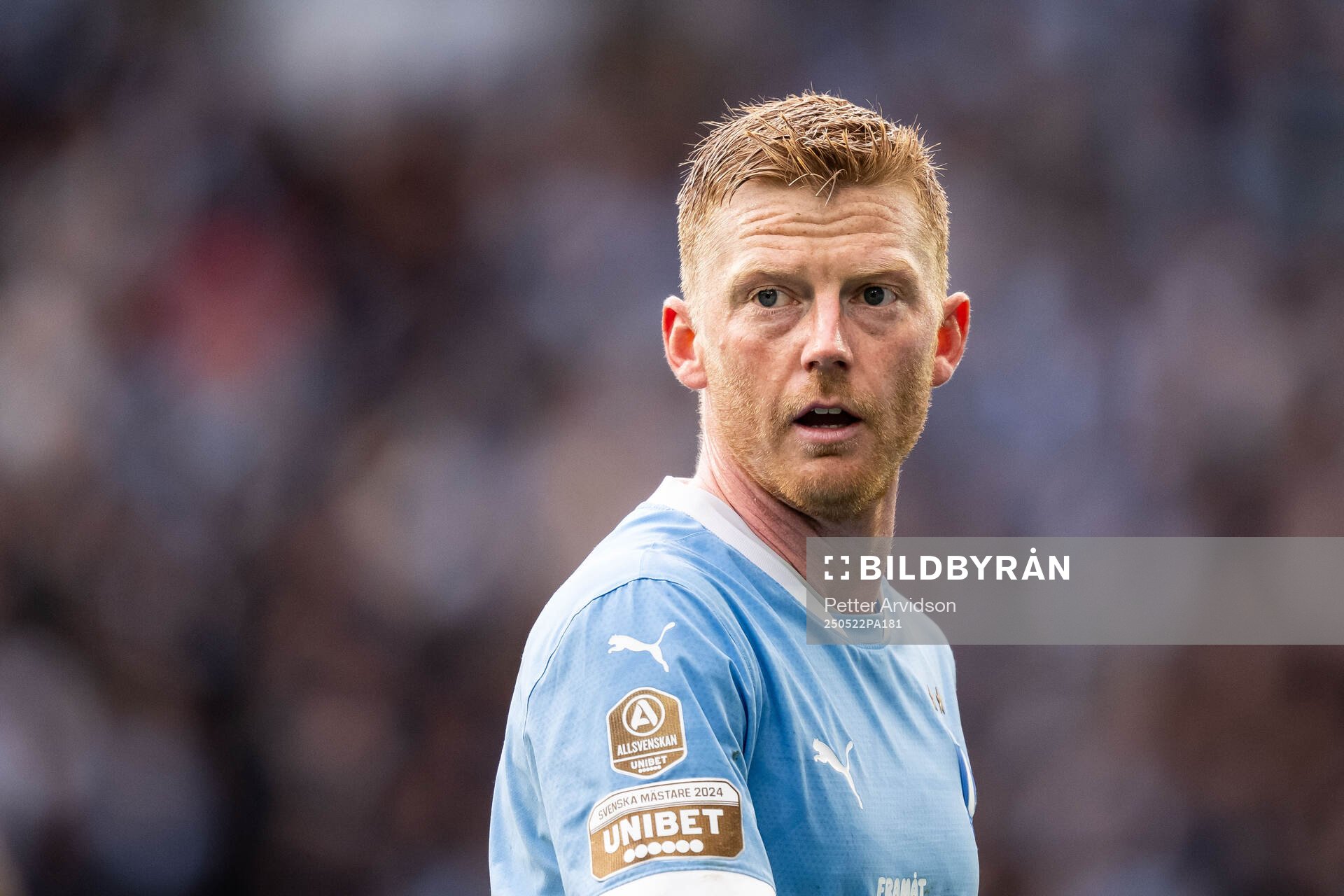 Malmö FFs Anders Christiansen under fotbollsmatchen i Allsvenskan mellan Malmö FF och AIK den 22 maj 2025 i Malmö. 