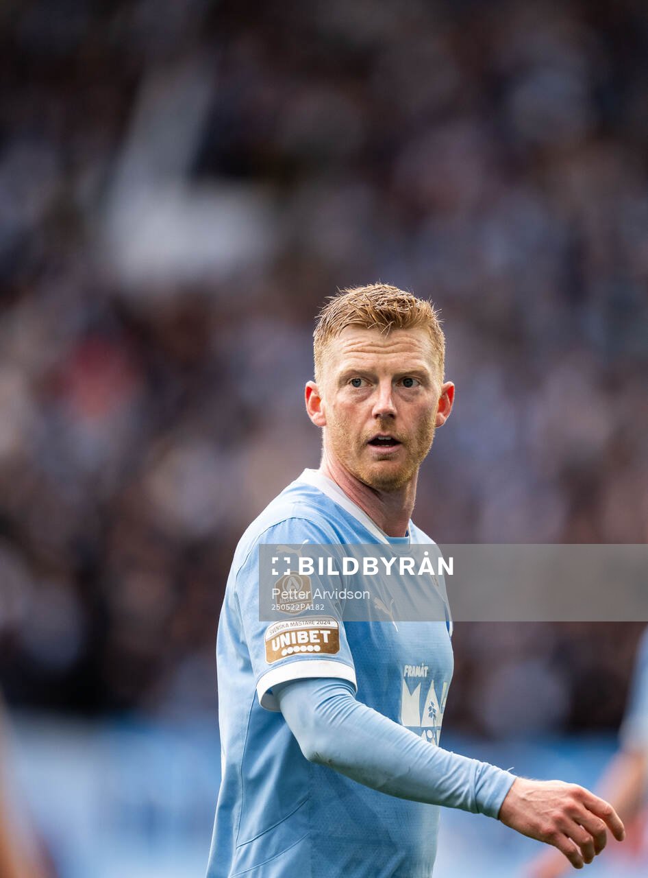 Malmö FFs Anders Christiansen under fotbollsmatchen i Allsvenskan mellan Malmö FF och AIK den 22 maj 2025 i Malmö. 