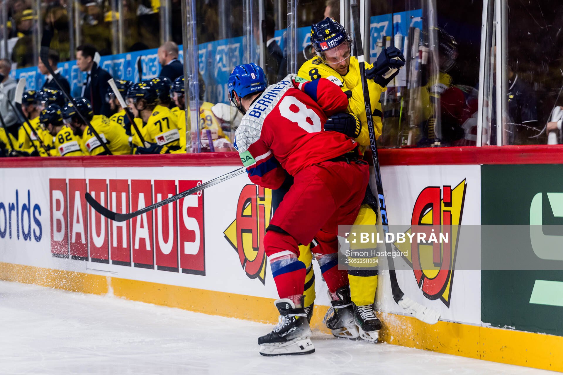 Ondrej Beranek of Czech Republic and Jonas Brodin of Sweden