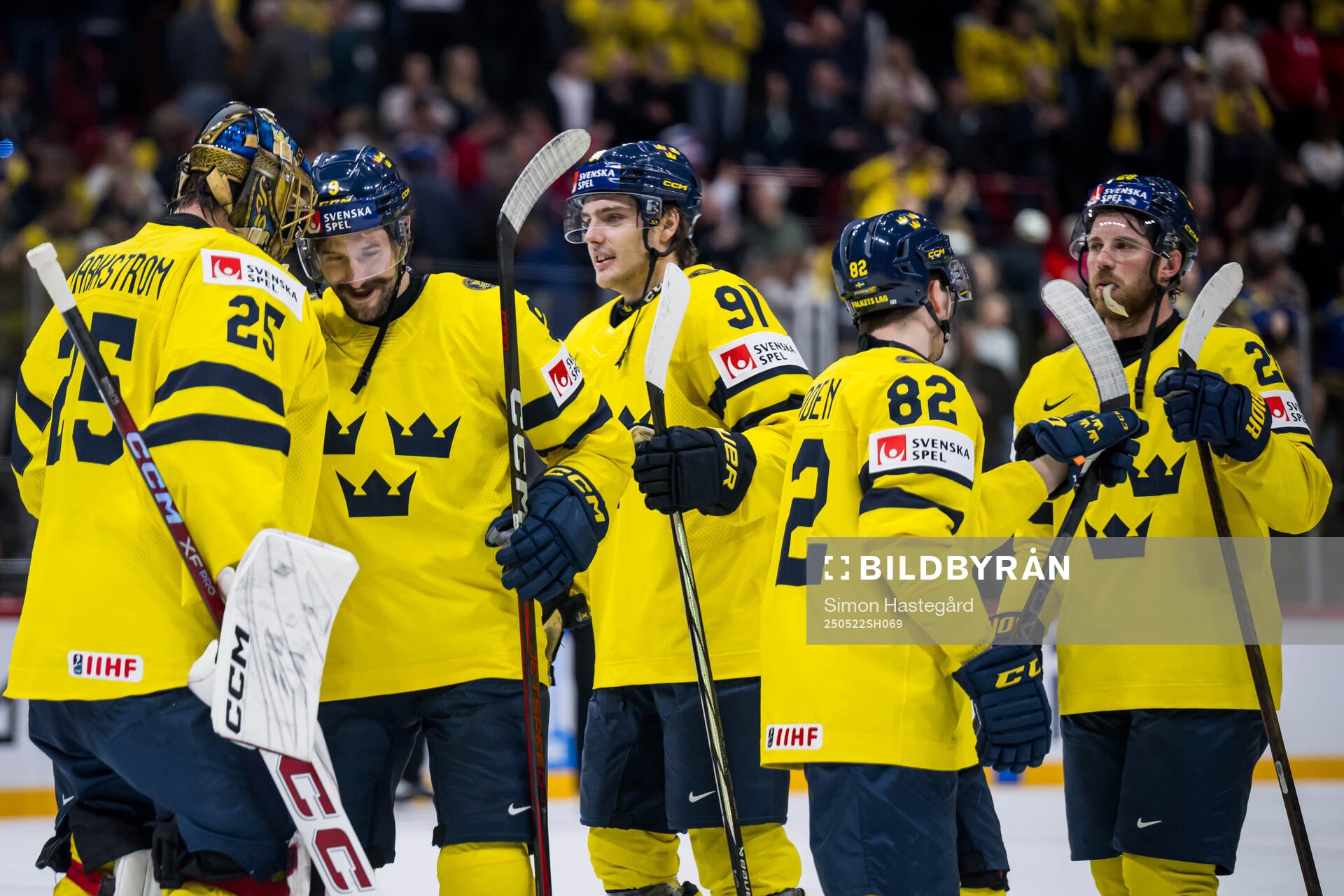 Jacob Markström, Filip Forsberg, Leo Carlsson, and Jesper