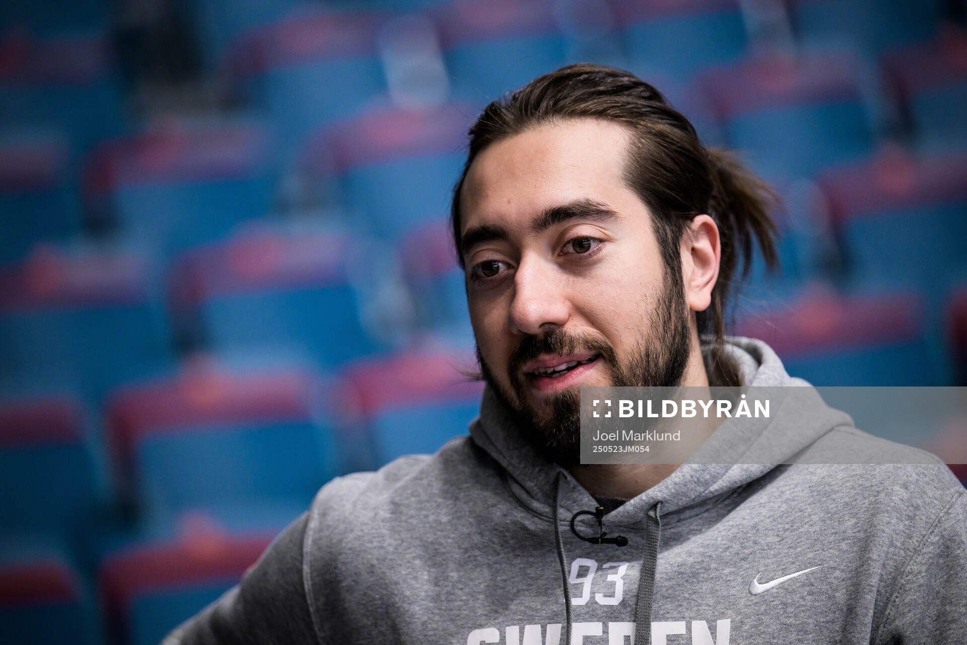 Mika Zibanejad of Sweden at a practice session