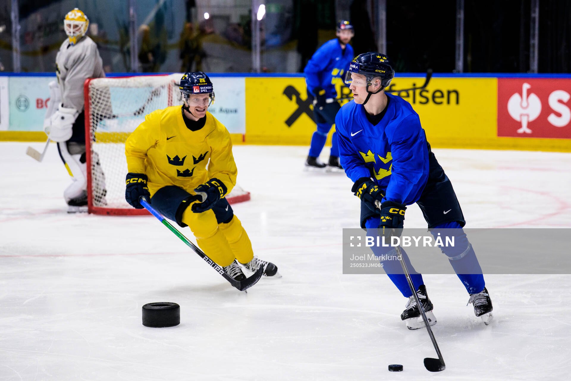 Anton Bengtsson and Emil Heineman of Sweden at a practice
