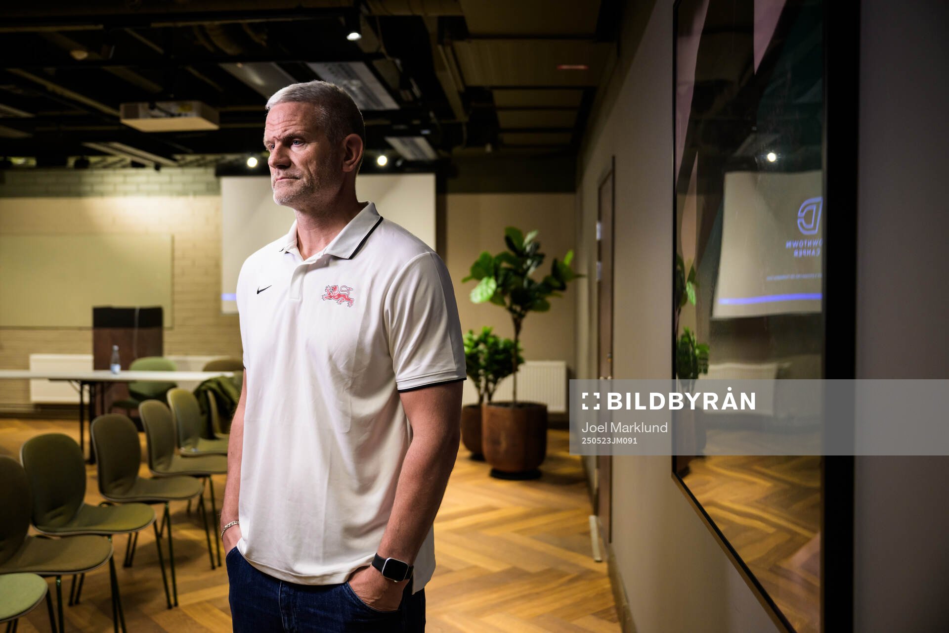 Head coach Mikael Gath of Denmark at a press event