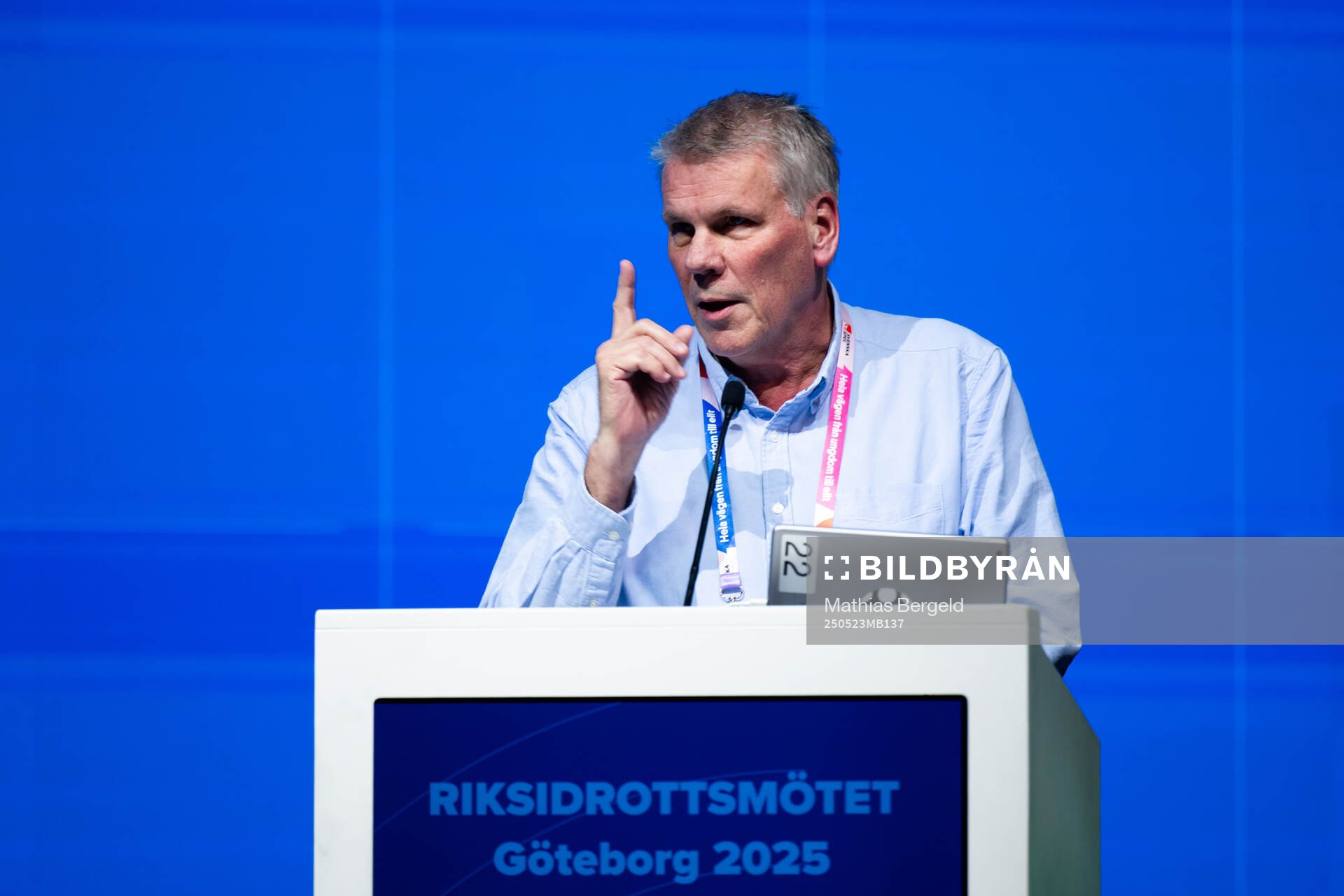 Kjell Peterson, Amerikansk fotboll, flaggfotboll och landhockey, under dag ett av Riksidrottsmötet den 23 maj 2025 i Göteborg. 