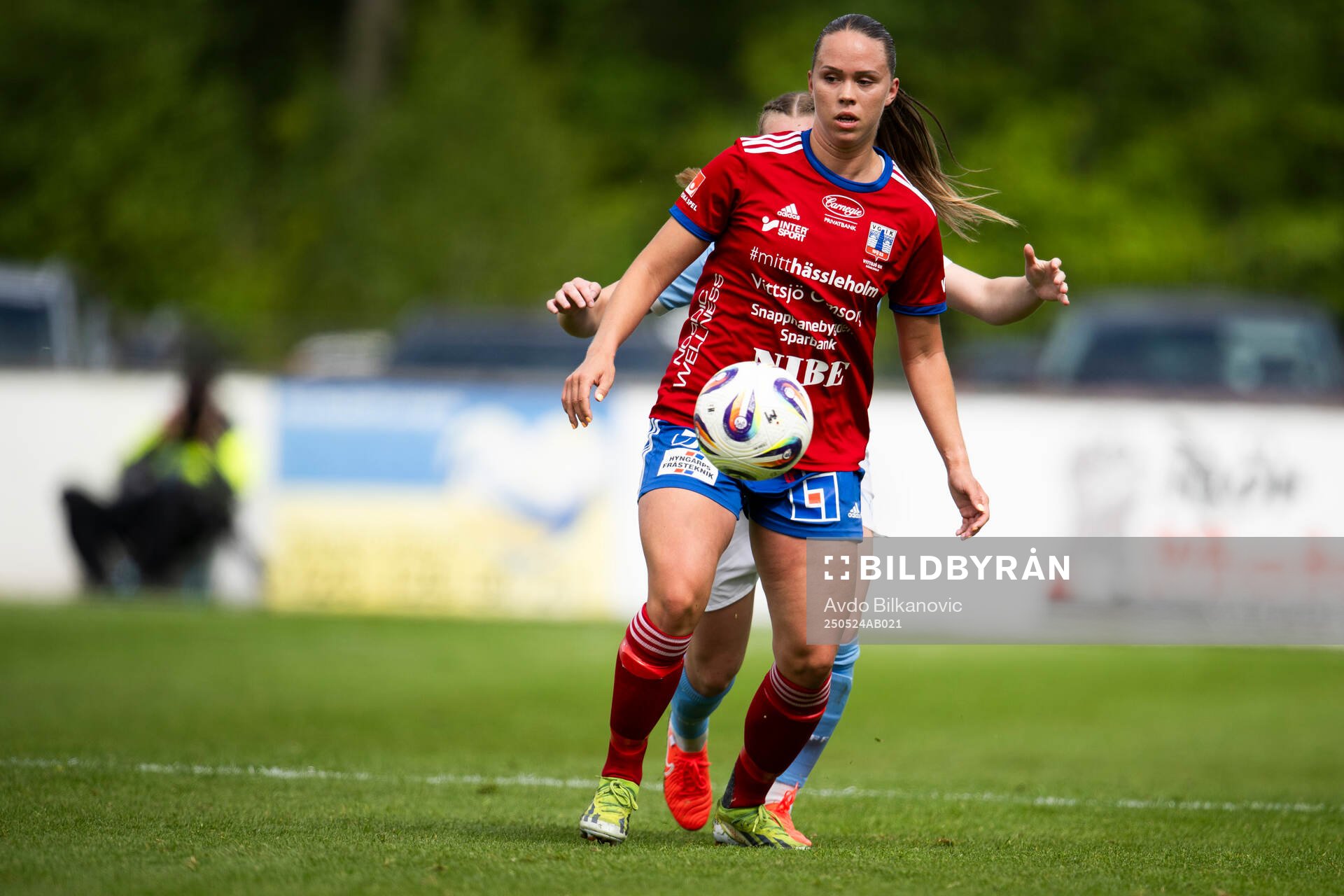 Vittsjös Hanna Ekengren under fotbollsmatchen i Damallsvenskan mellan Vittsjö och Malmö FF den 24 maj 2025 i Vittsjö. 