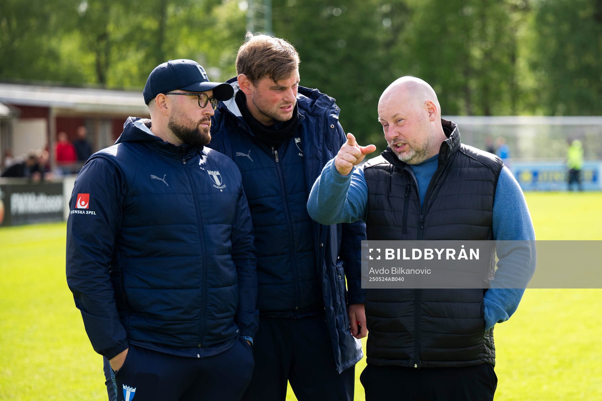 Malmö FFs tränare Jonas Valfridsson och Rikard Östergren